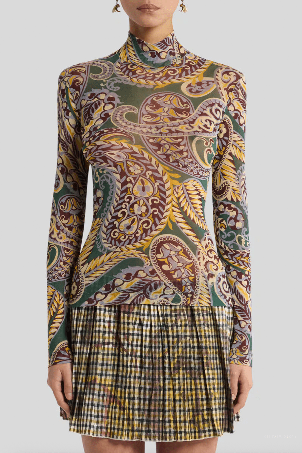 Paisley Tulle Sweater in Multicolor - shop - olivia.com