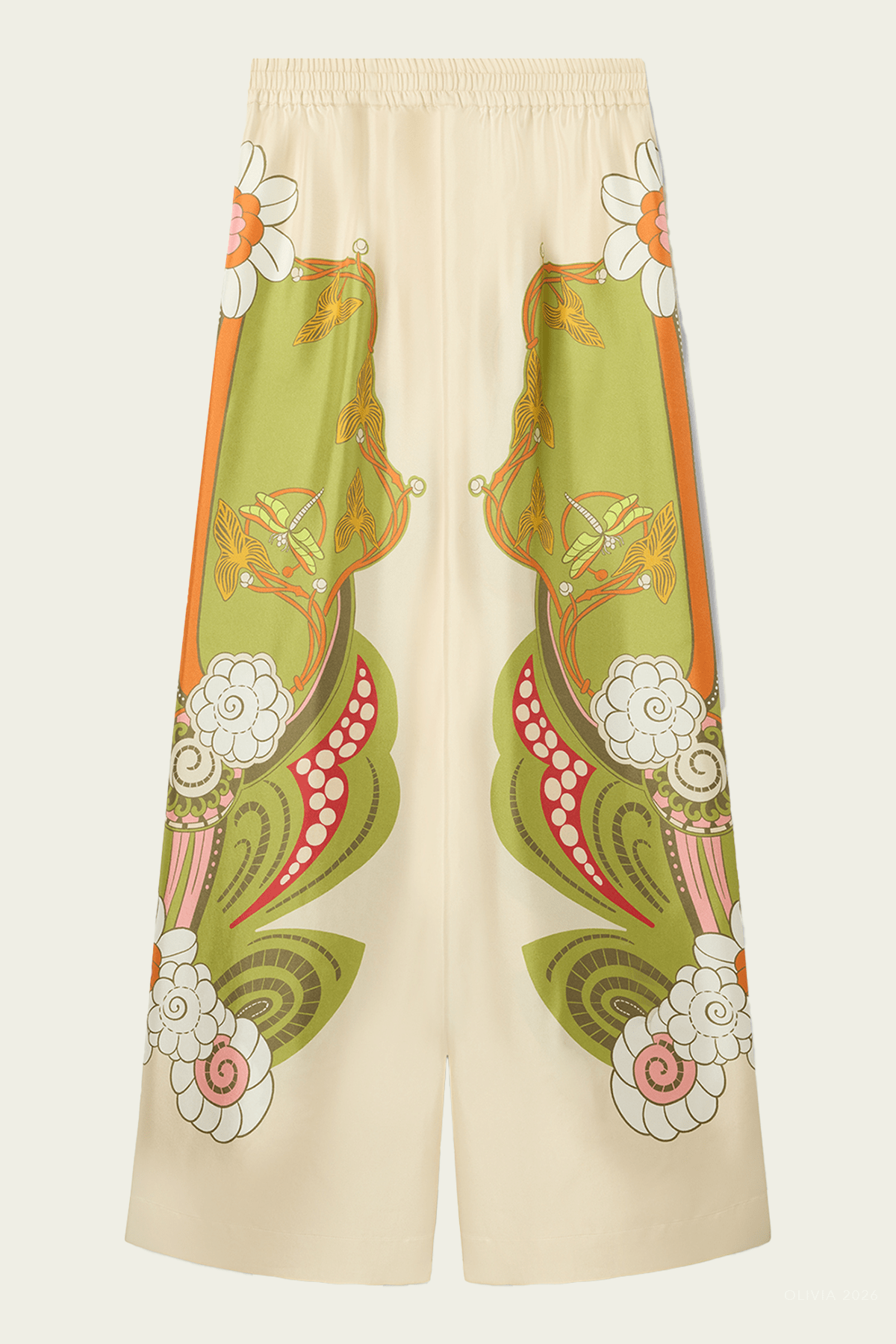 Palazzo Pants in Ambrosia Placée Ivory - shop - olivia.com