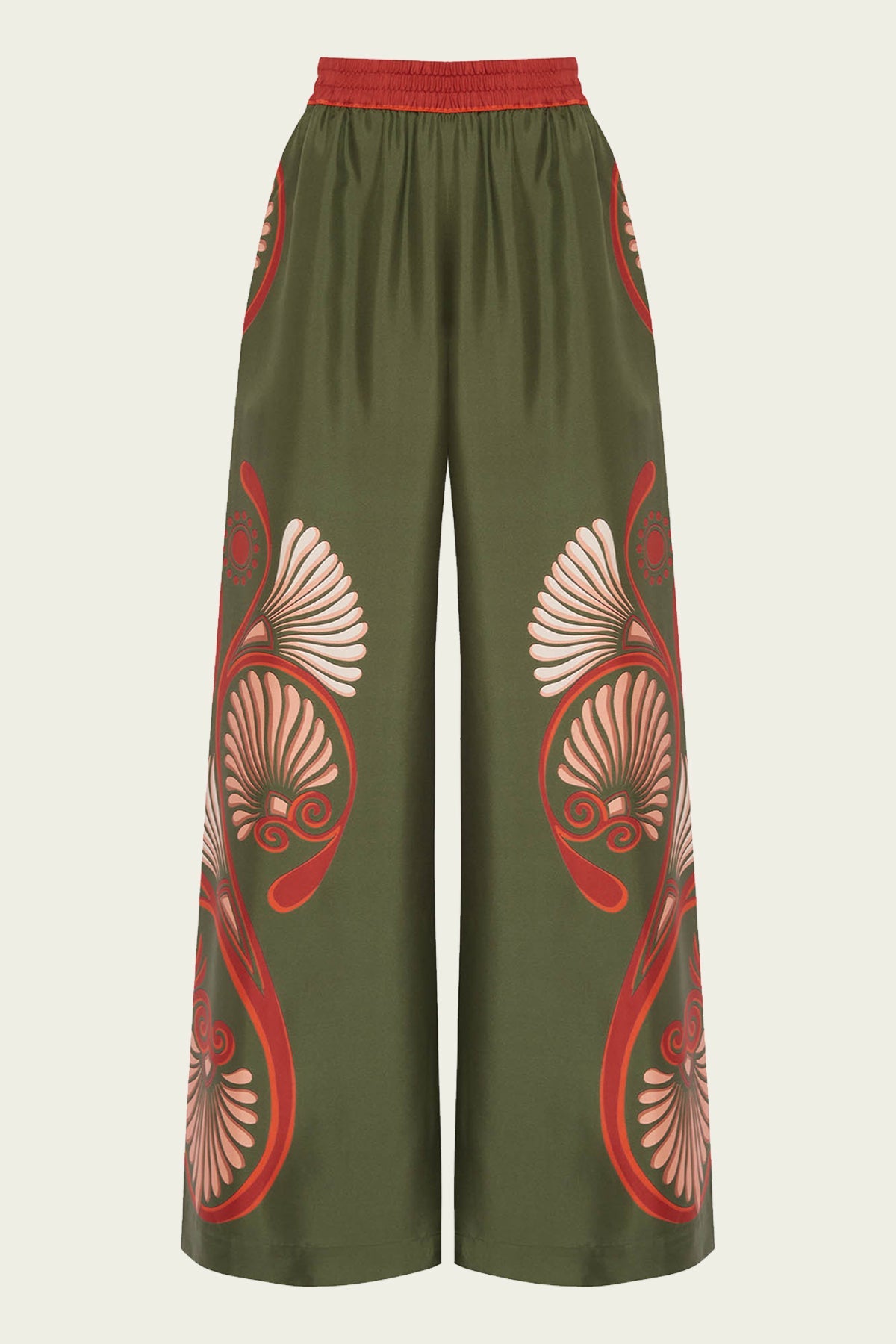 Palazzo Pants in Kerylos Placée Dark Green - shop - olivia.com