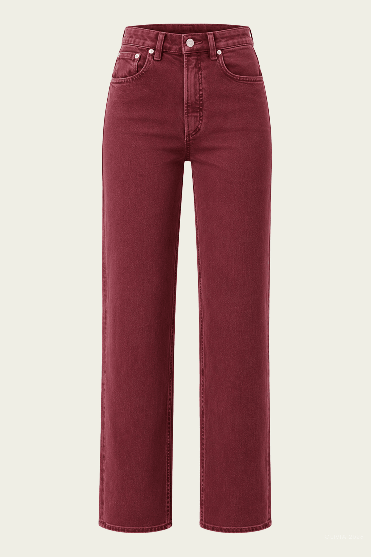 Palma Straight Clean Hem in Chambord - shop-olivia.com
