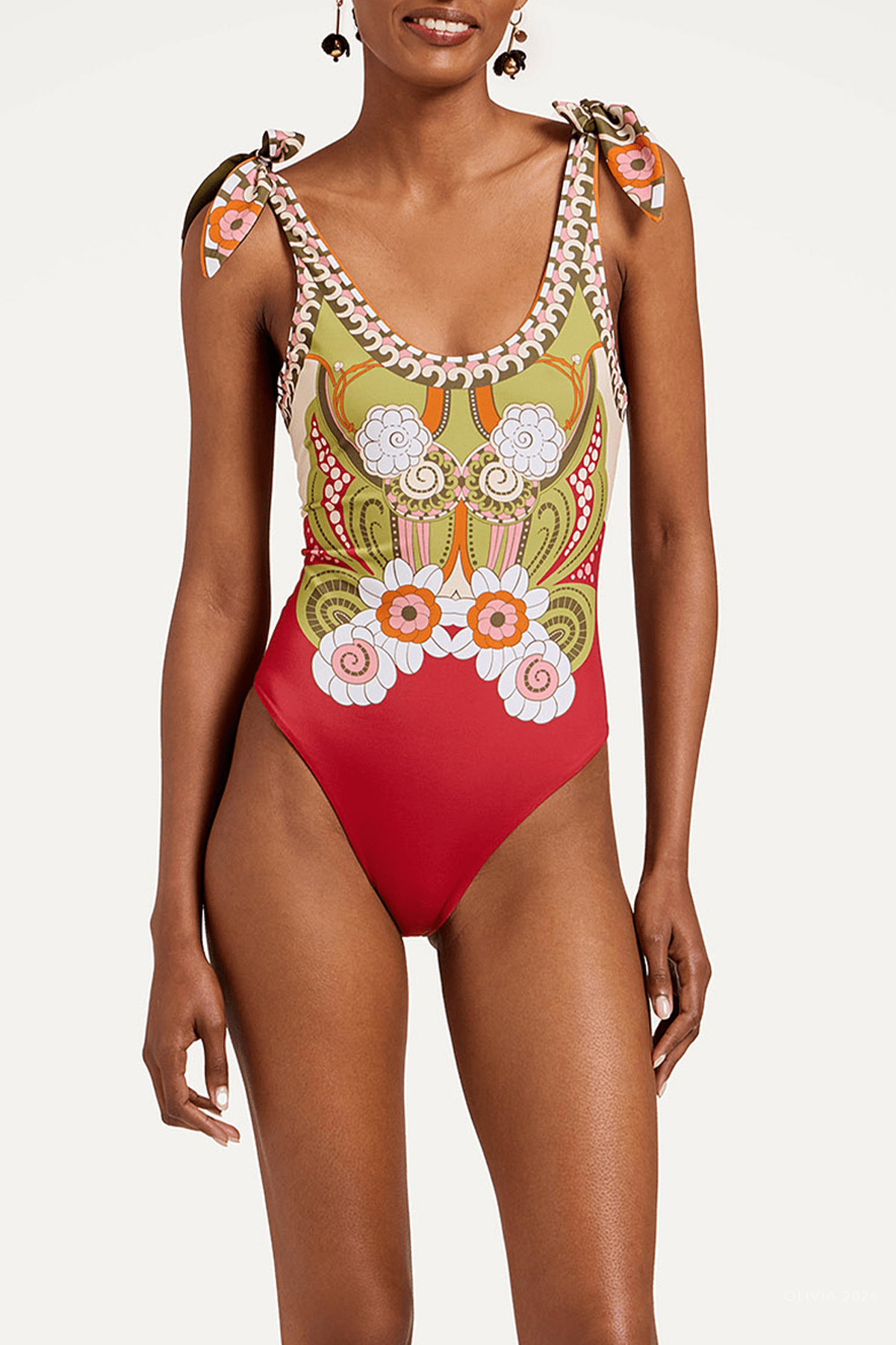 Pammy Reversible Suit in Ambrosia Placee Green - shop-olivia.com