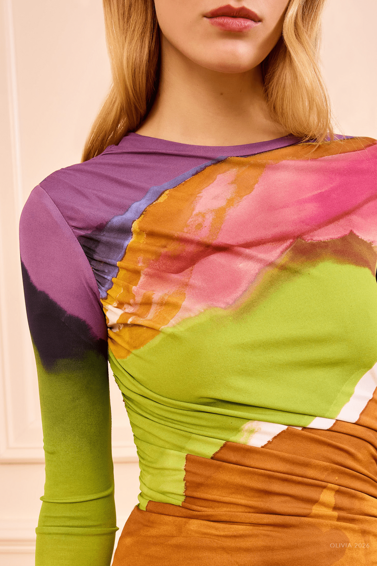 Paradis Ruched Jersey Top in Nature Abhors A Vacuum - shop - olivia.com