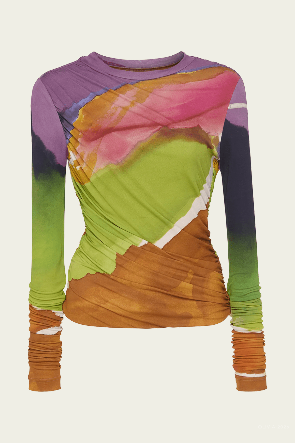 Paradis Ruched Jersey Top in Nature Abhors A Vacuum - shop - olivia.com