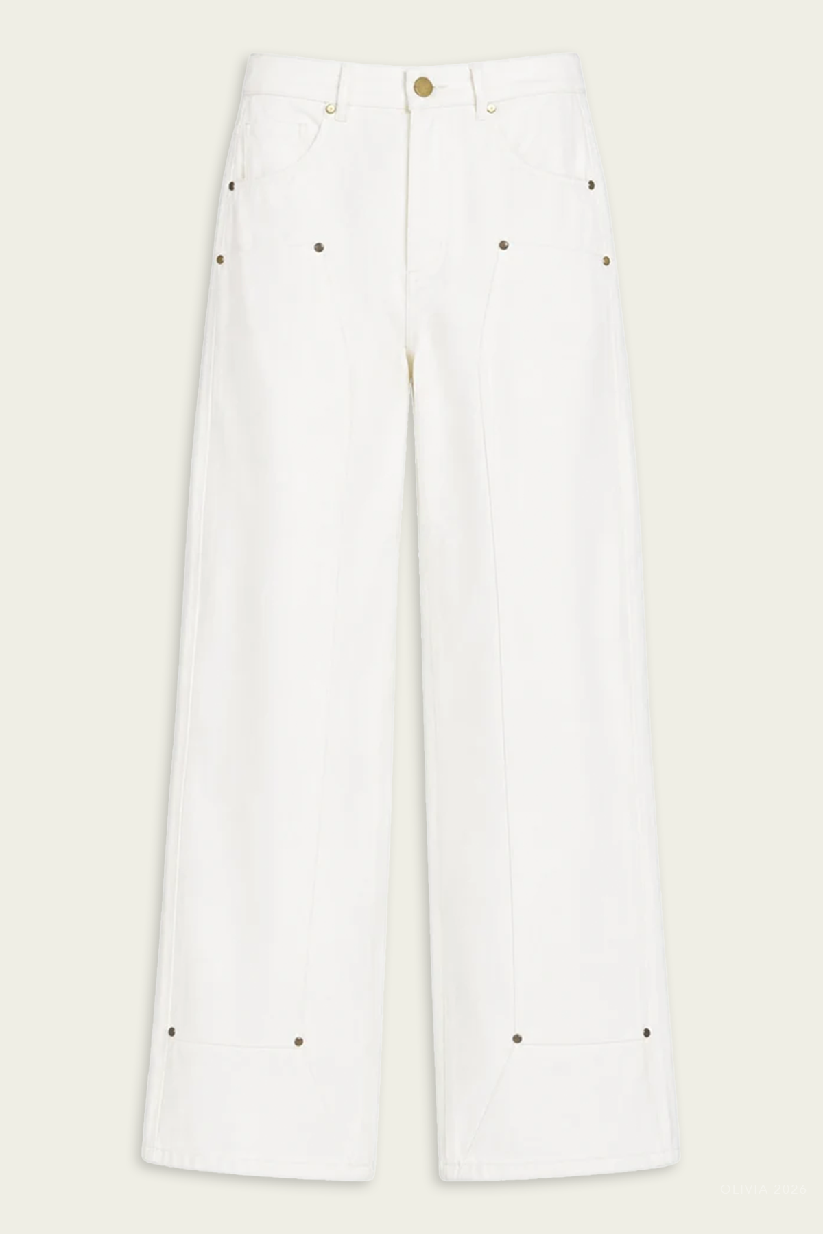 Lara Denim Pant in Ivory