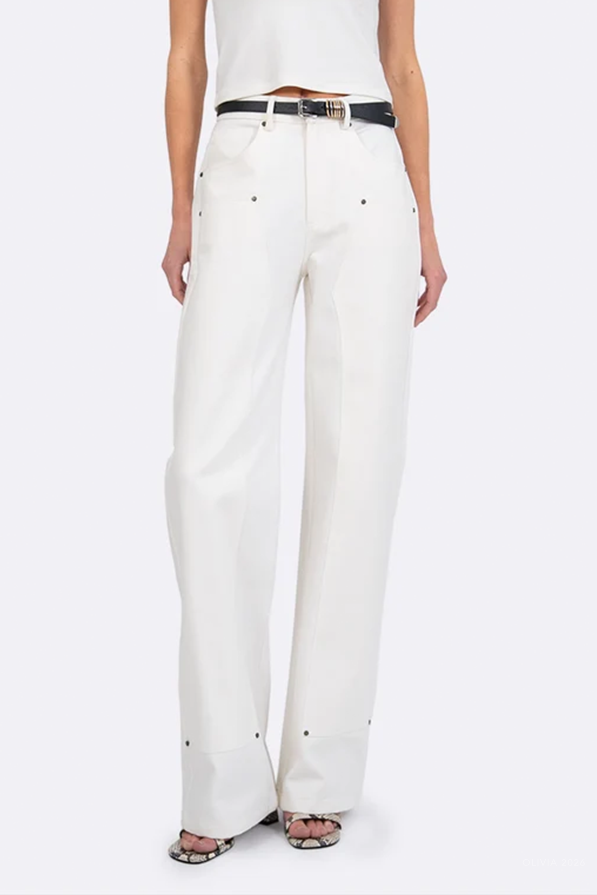 Lara Denim Pant in Ivory