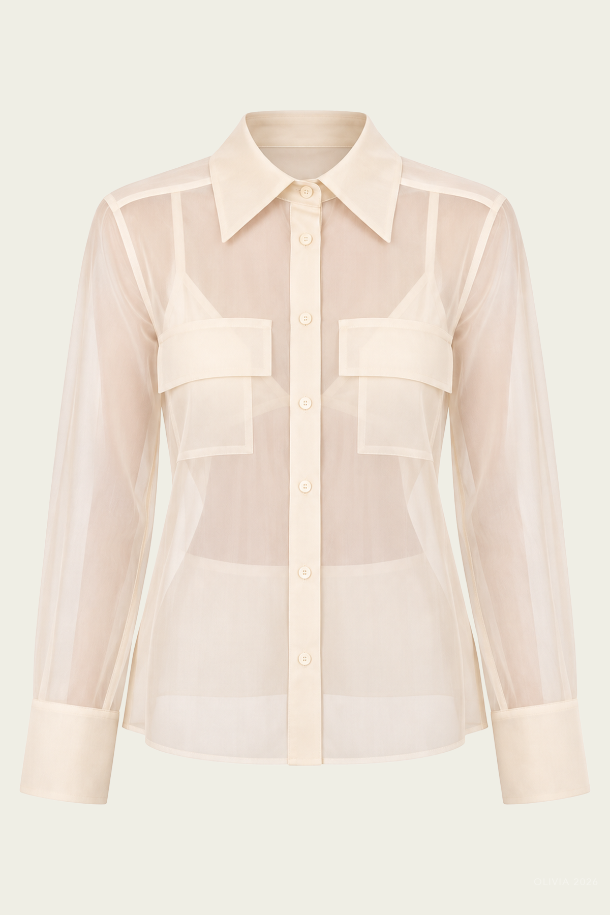Haze Sheer Blouse in Ivory