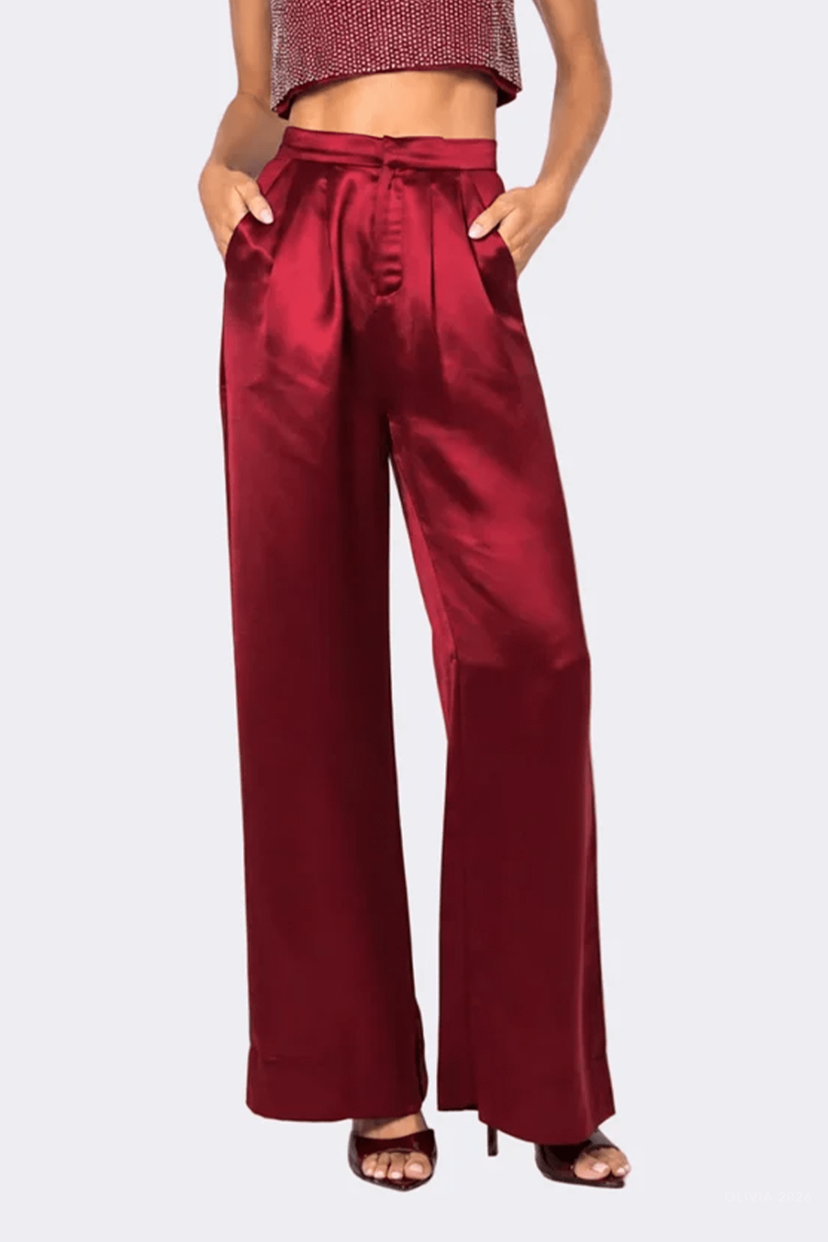 Paris Pant in Ruby - shop-olivia.com
