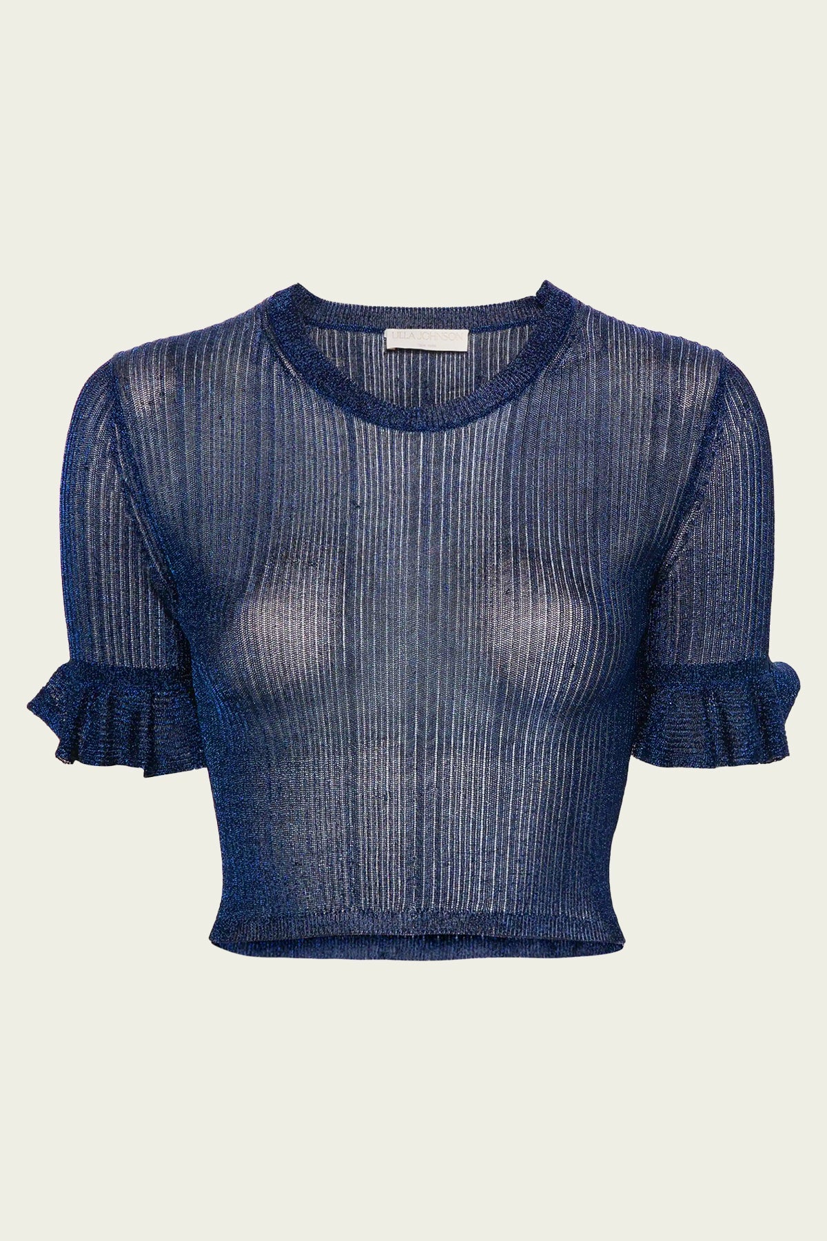 Patti Knitted Crop Top in Midnight - shop-olivia.com