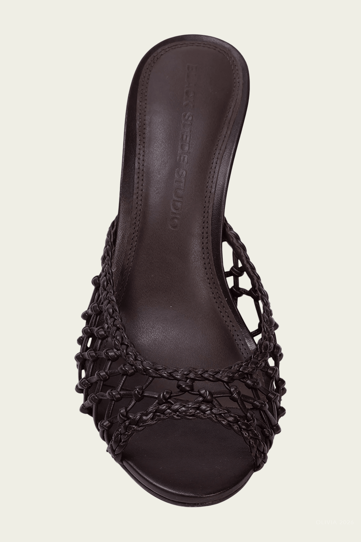 Peach 80 Mule in Black Coffee - shop - olivia.com