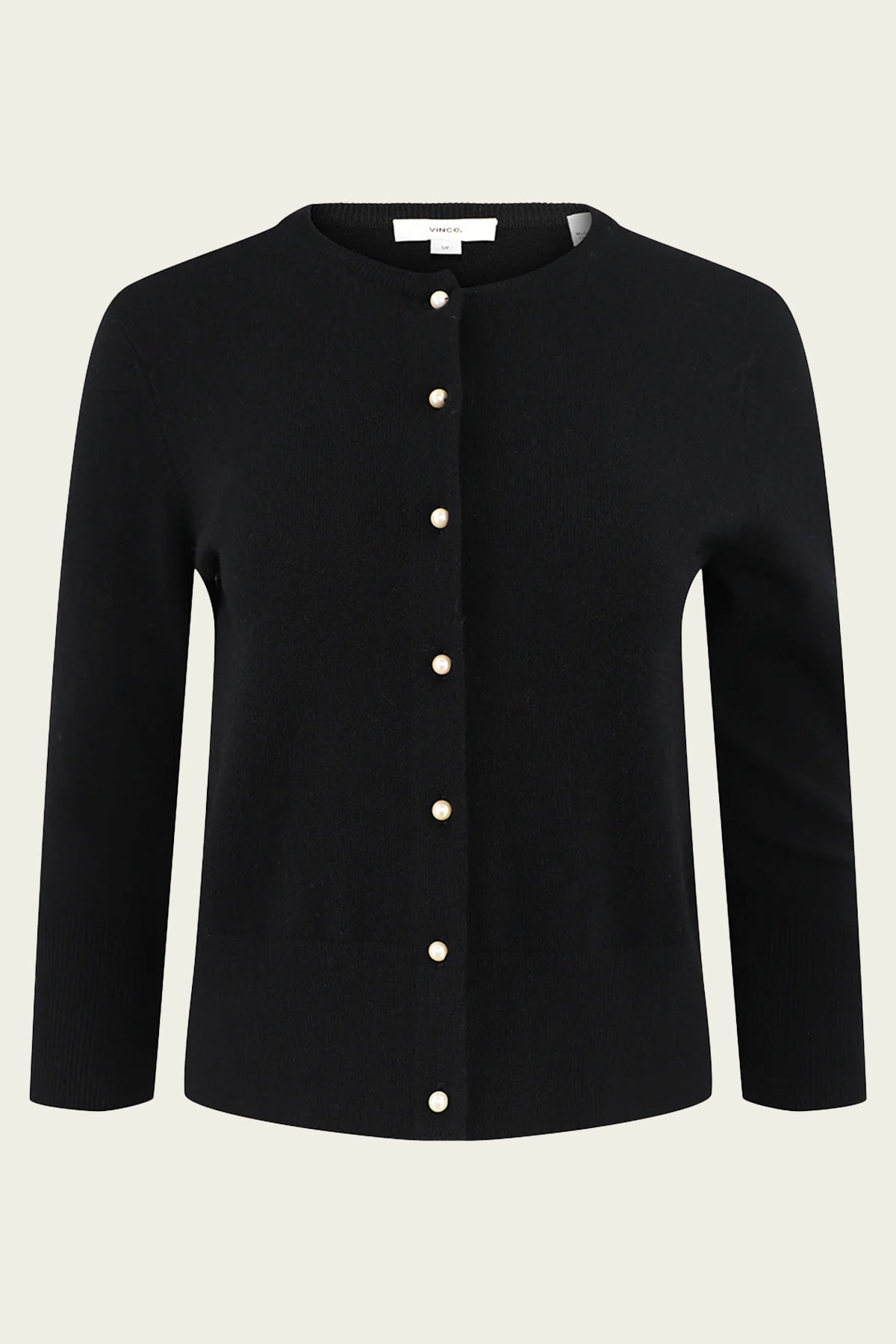 Pearl - Button Wool - Blend Cardigan in Black - shop - olivia.com