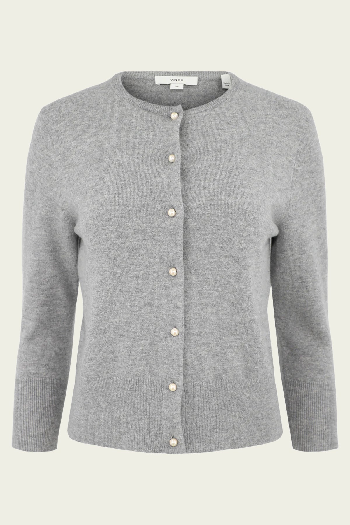 Pearl - Button Wool - Blend Cardigan in Heather Mid Grey - shop - olivia.com