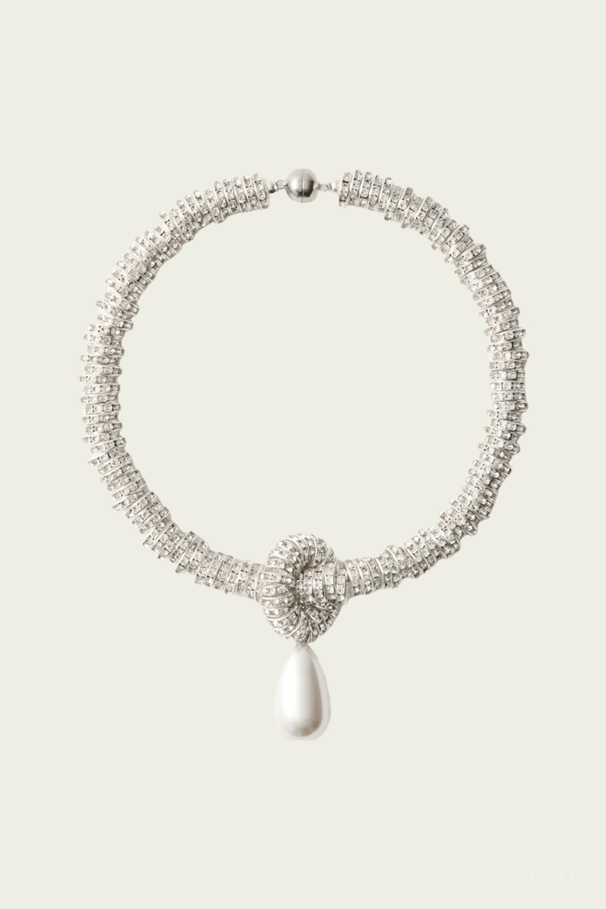Pearl Drop Necklace in Silver - shop-olivia.com