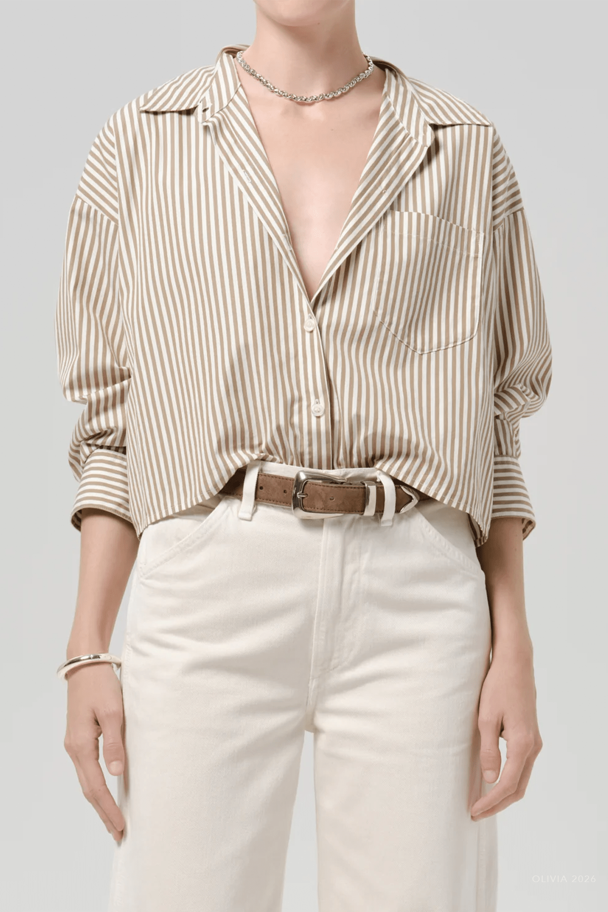 Petit Ami Shirt in Sandatlas Stripe - shop-olivia.com