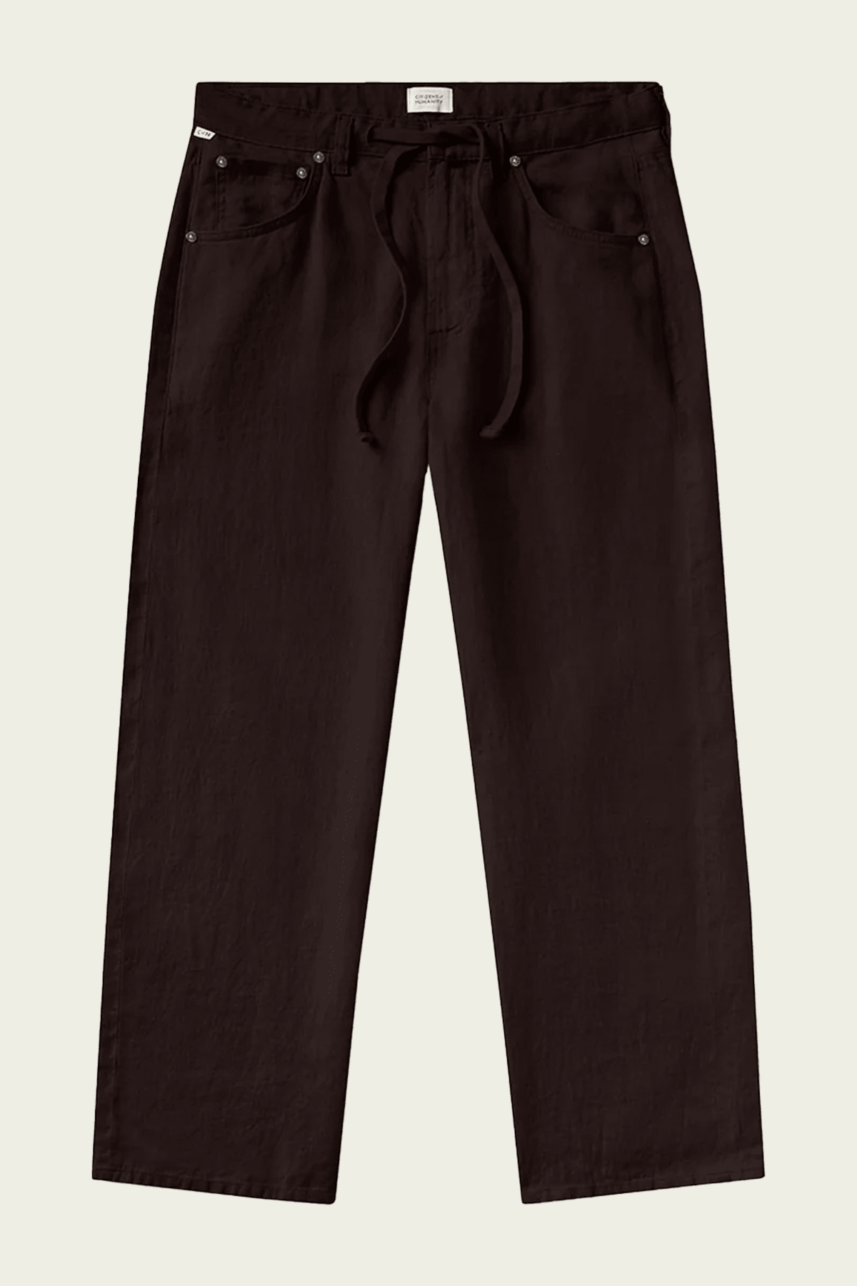 Petite Brynn Drawstring Linen Trouser In Chocolate - shop - olivia.com