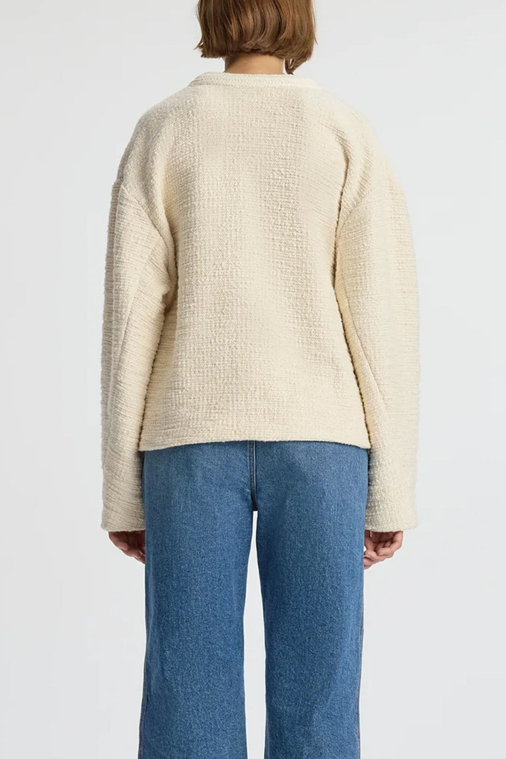 Peyton Cotton Bouclé Jacket in Buttercream