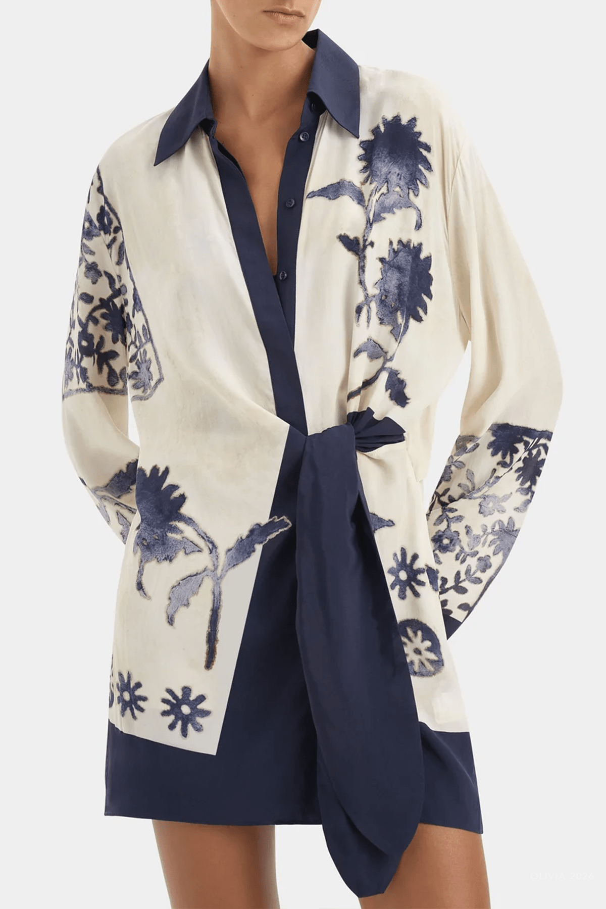 Phillipa Shirt Dress in Eira Midnight - shop-olivia.com