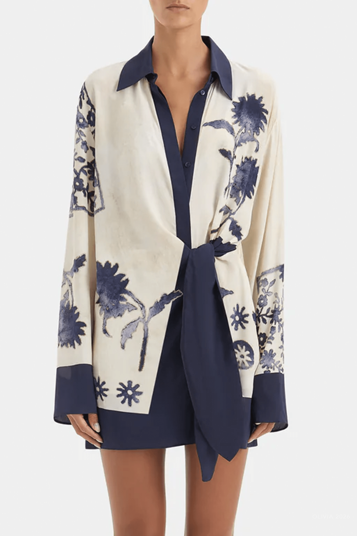 Phillipa Shirt Dress in Eira Midnight - shop-olivia.com