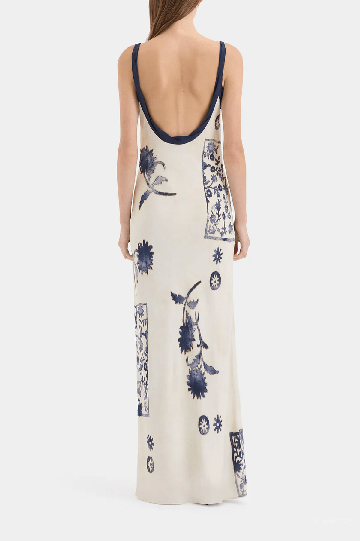 Phillipa Slip Dress in Eira Midnight - shop-olivia.com