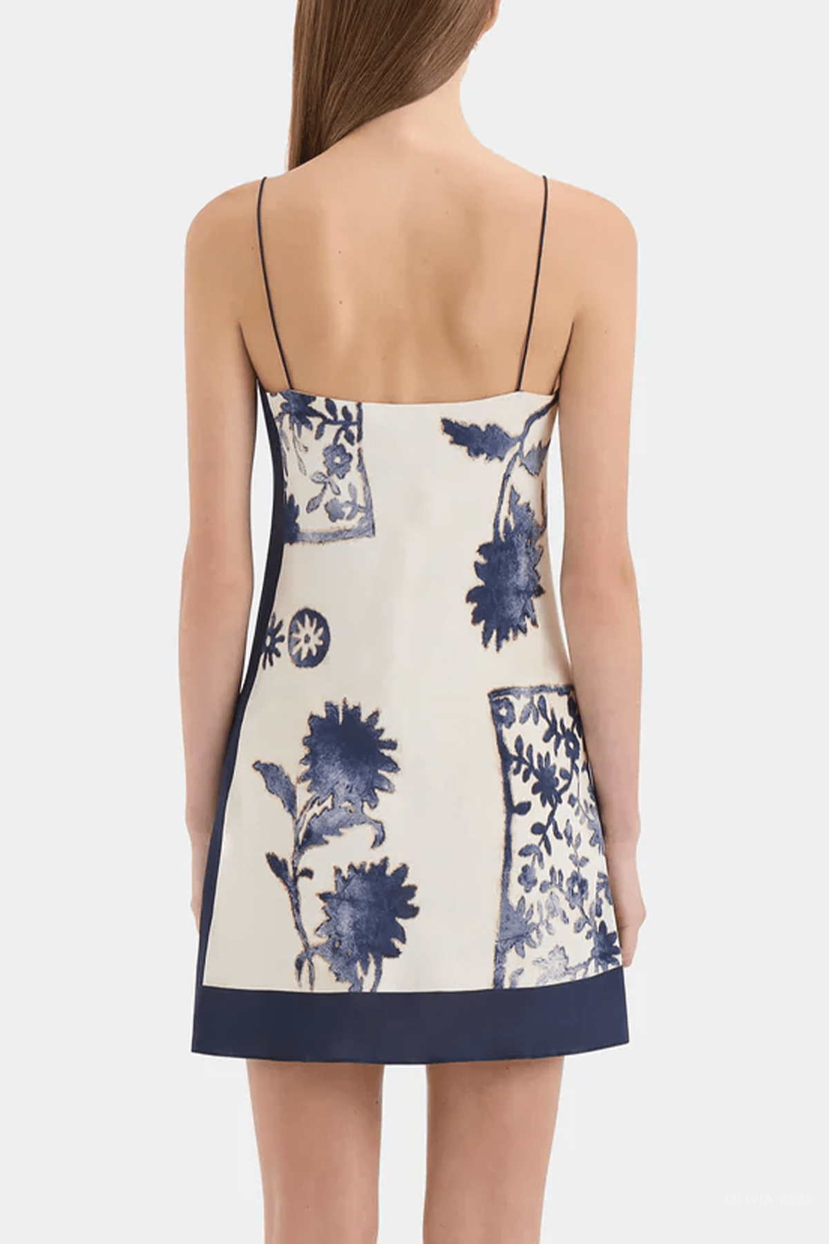 Phillipa Slip Mini Dress in Eira Midnight - shop-olivia.com