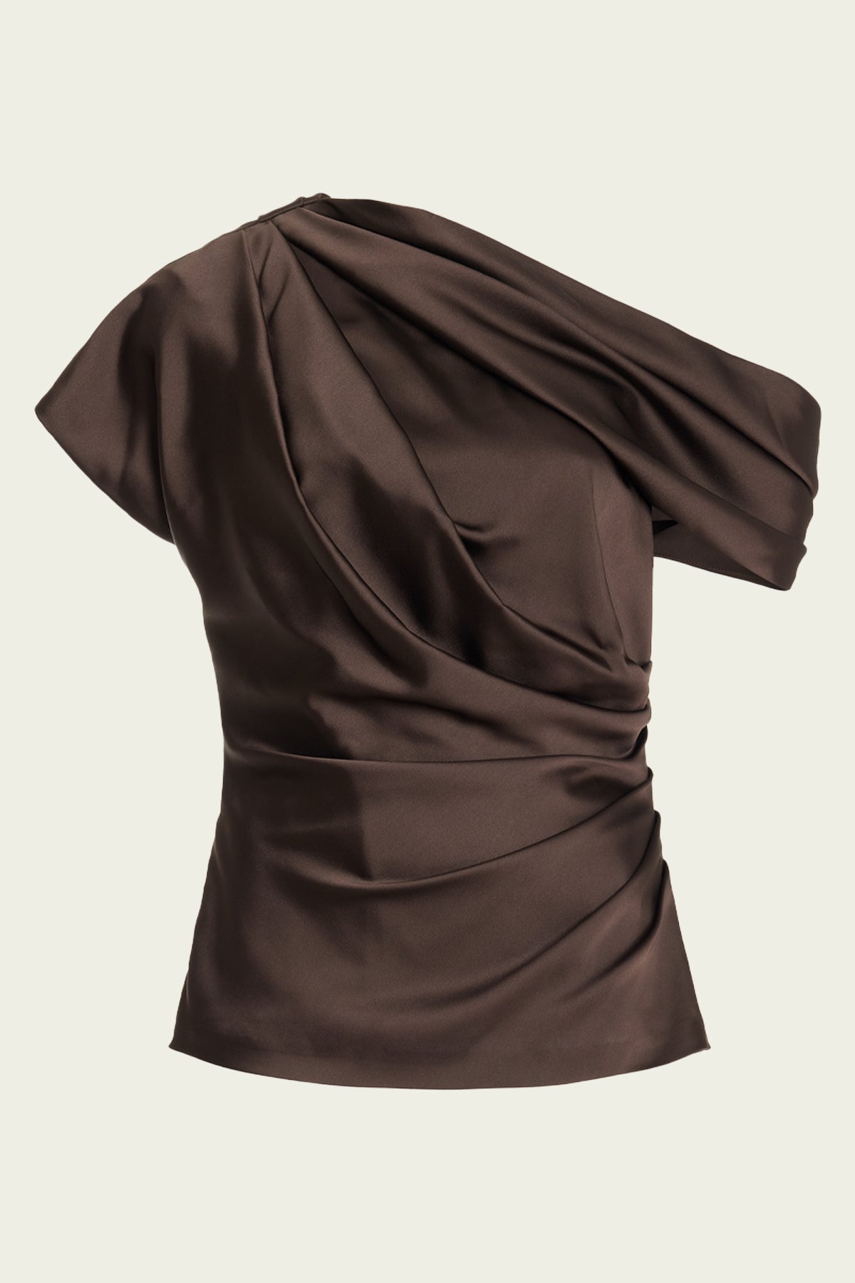 Phoebe Draped Top in Chocolate - shop - olivia.com