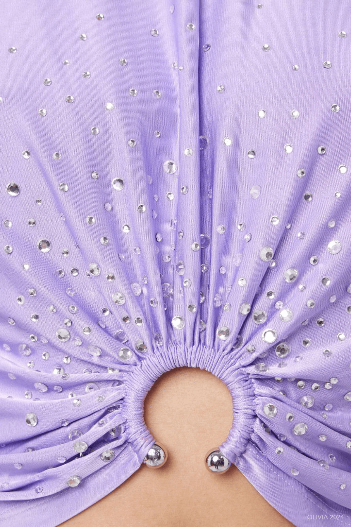 Piercing Detail T-Shirt in Lavender - shop - olivia.com