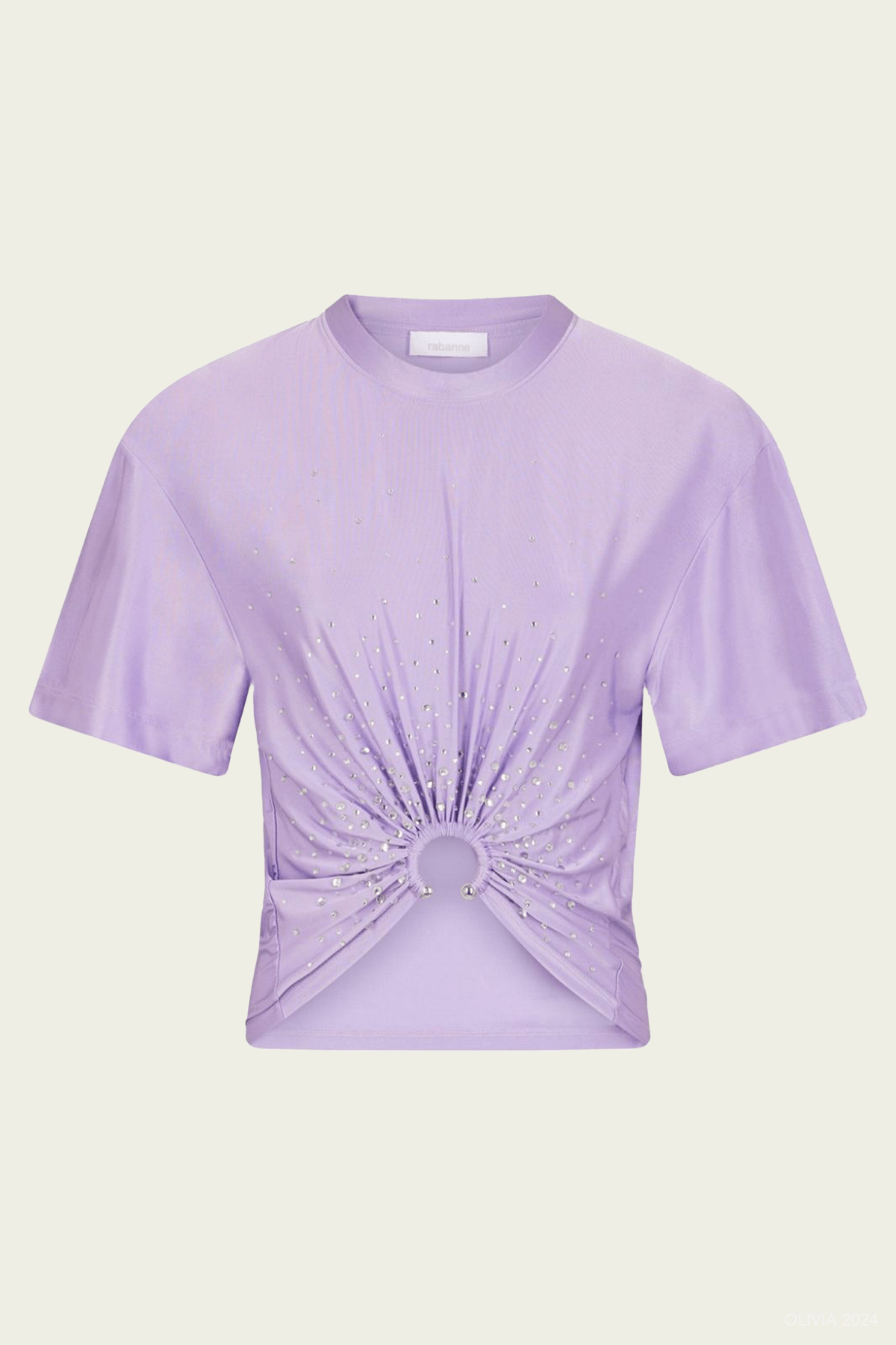 Piercing Detail T-Shirt in Lavender - shop - olivia.com