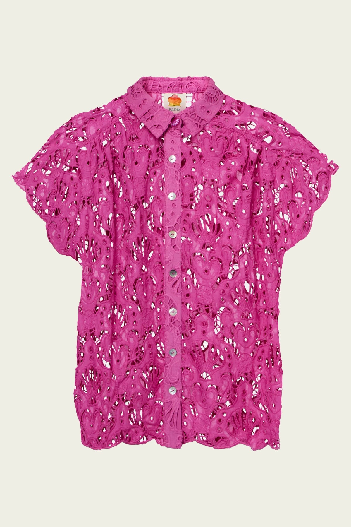 Pink Seashell Eyelet Shirt - shop - olivia.com