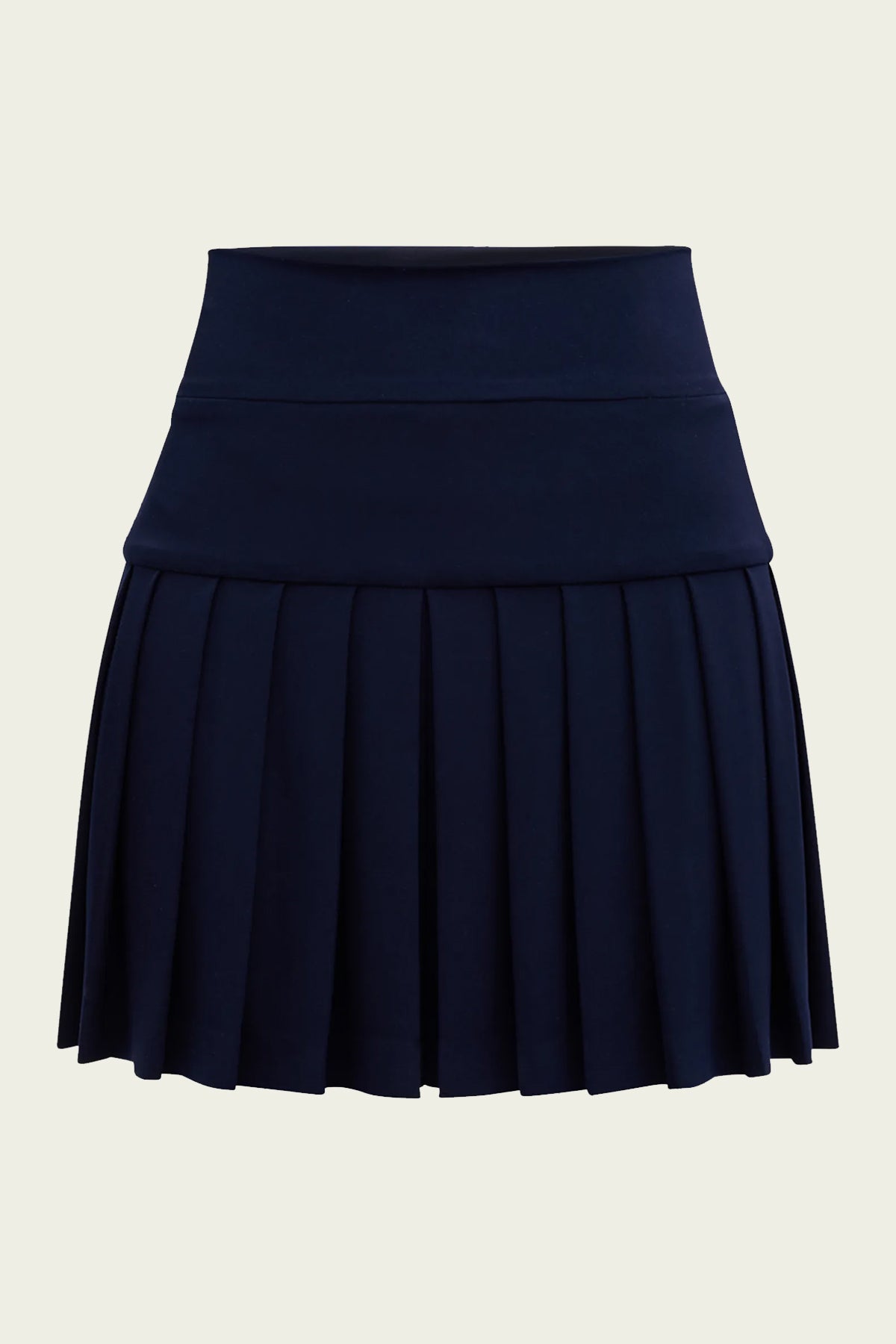 Pleated Mini Skirt in True Navy - shop - olivia.com