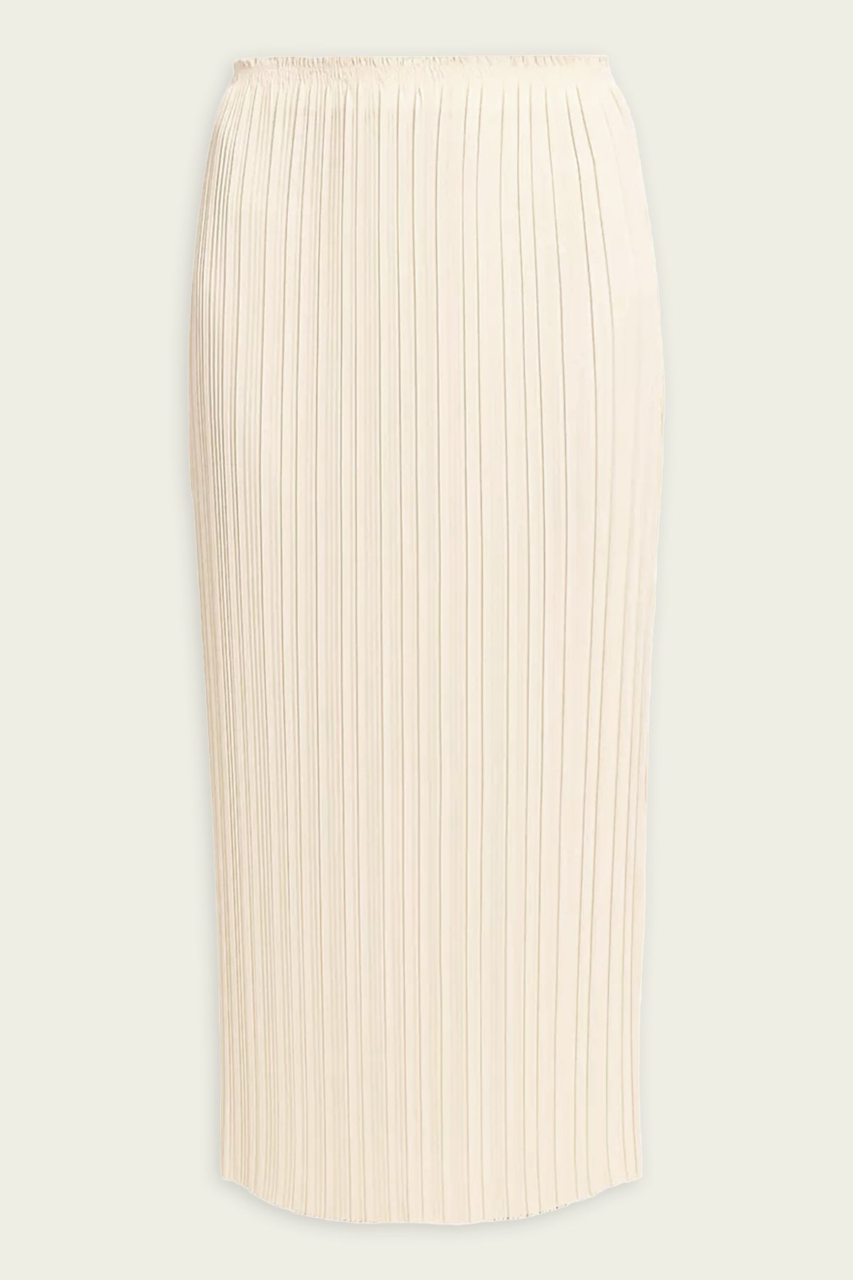 Pleated Satin Straight Pull-On Skirt in Bell - shop-olivia.com
