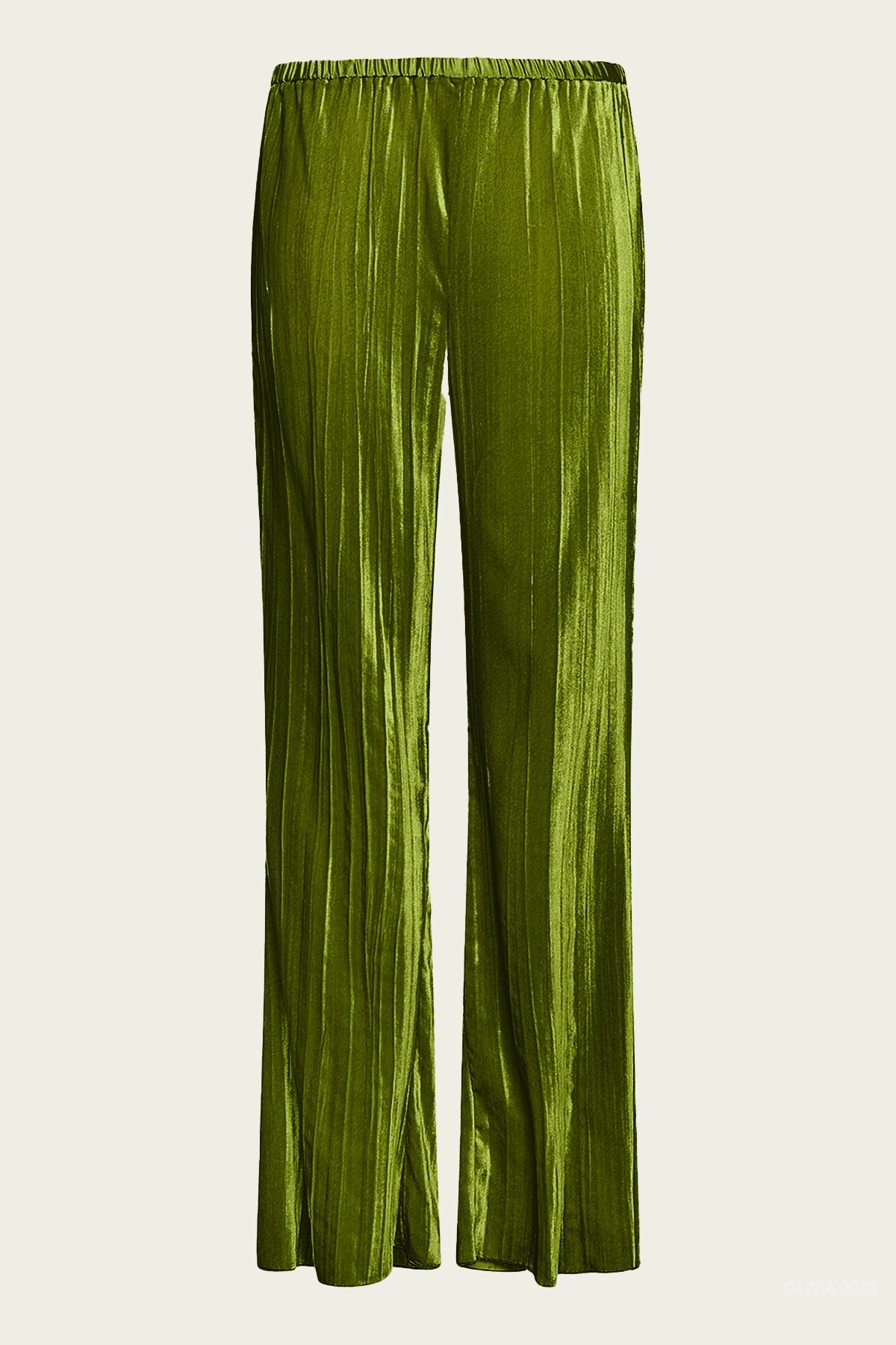 Pliss Velvet Flare Pant in Felce - shop - olivia.com