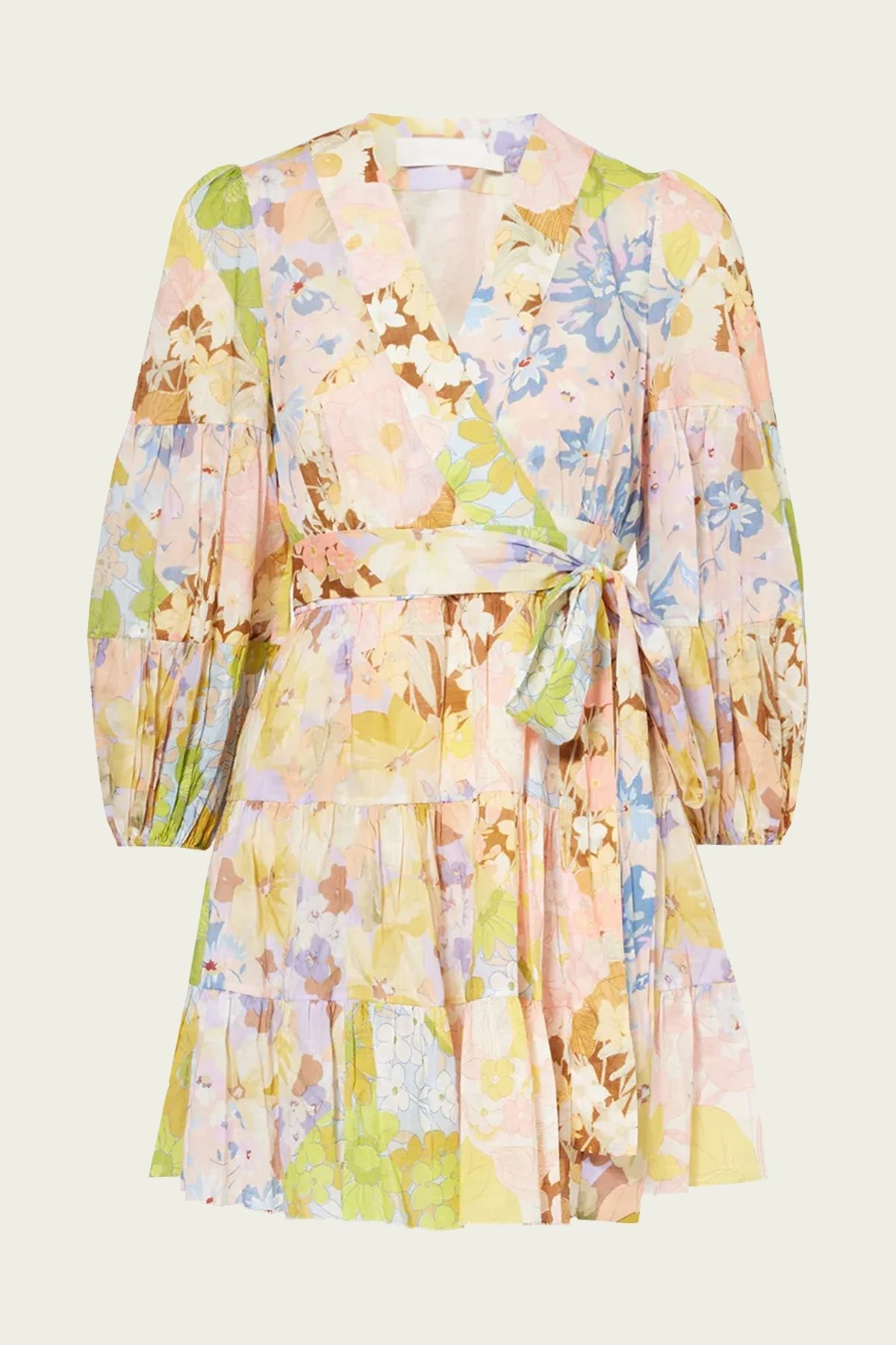 Pop Wrap Mini Dress in Patch Floral - shop - olivia.com