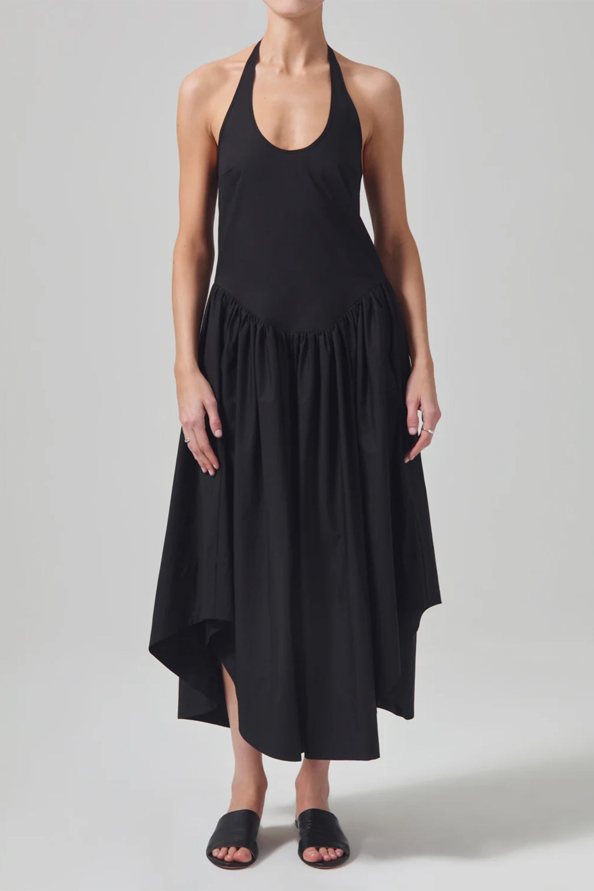 Poppi Halter Dress in Black - shop-olivia.com