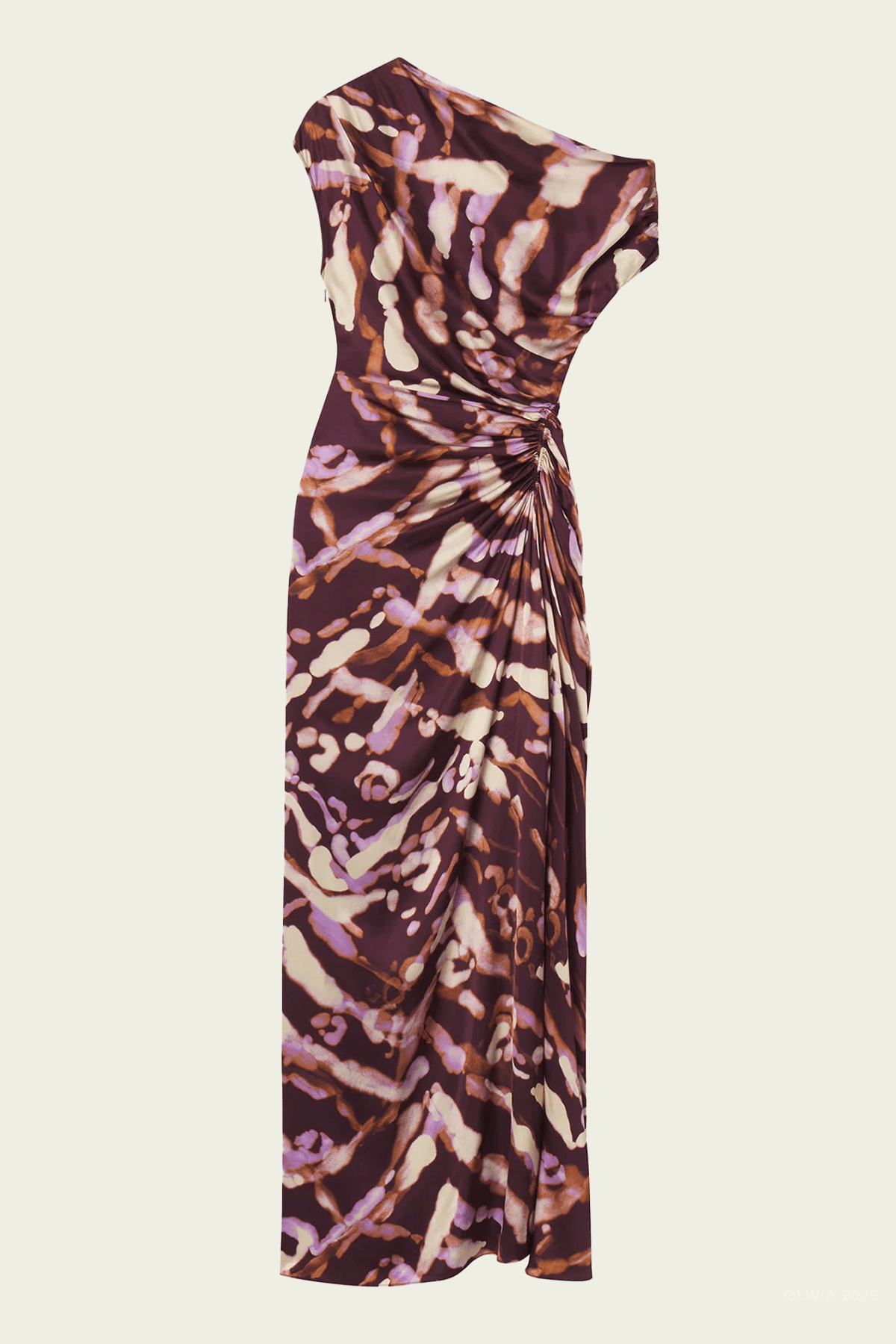 Poppy Satin Gown in Plum Violet - shop - olivia.com