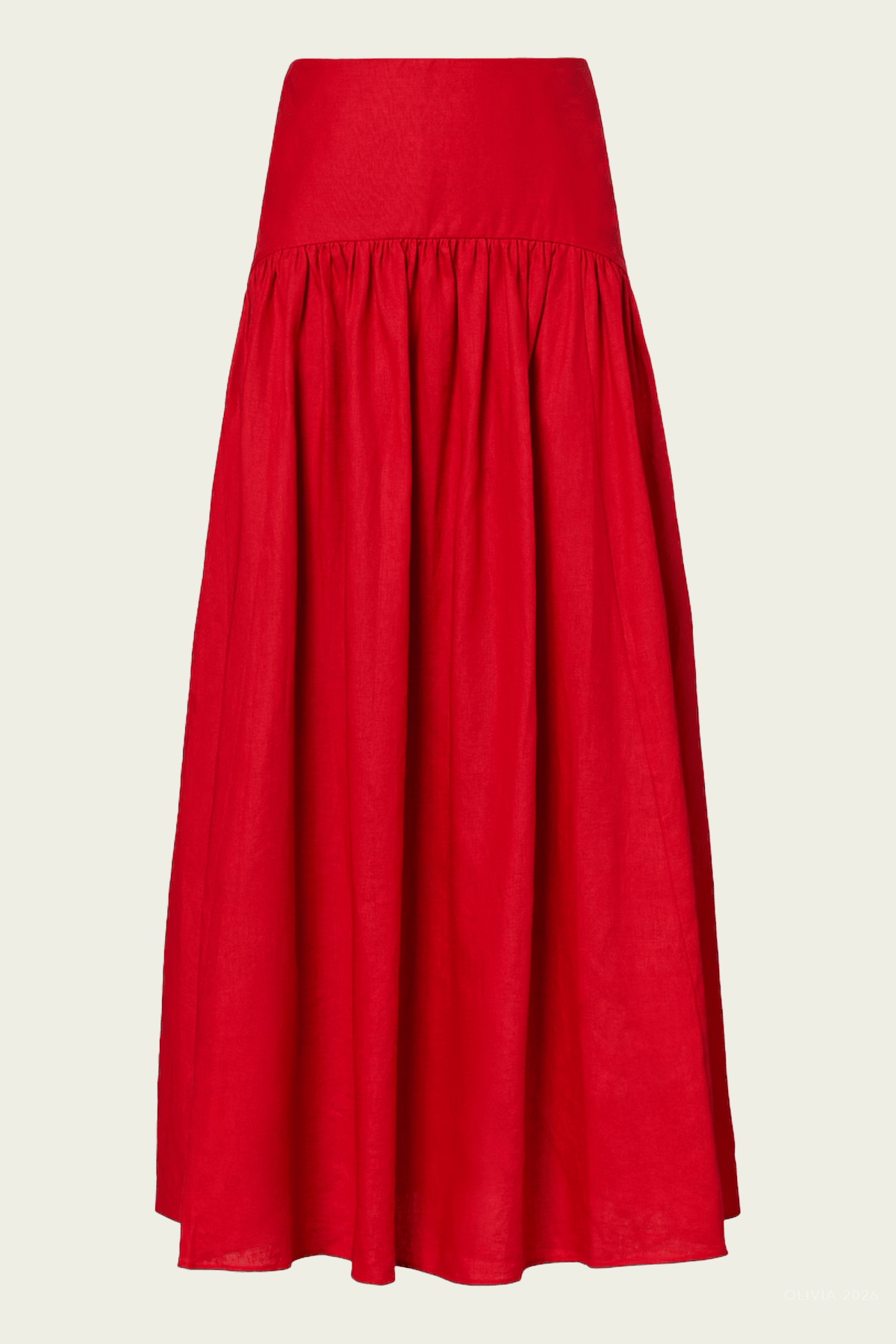 Procida Linen Skirt in Tomato - shop - olivia.com