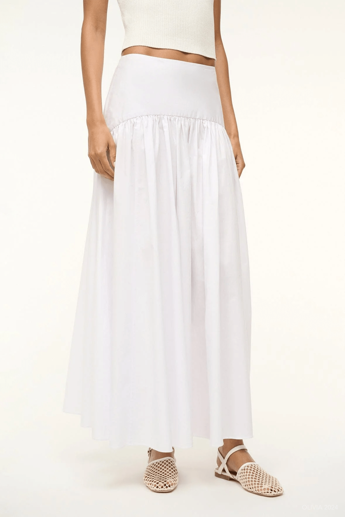 Procida Maxi Skirt in White - shop - olivia.com