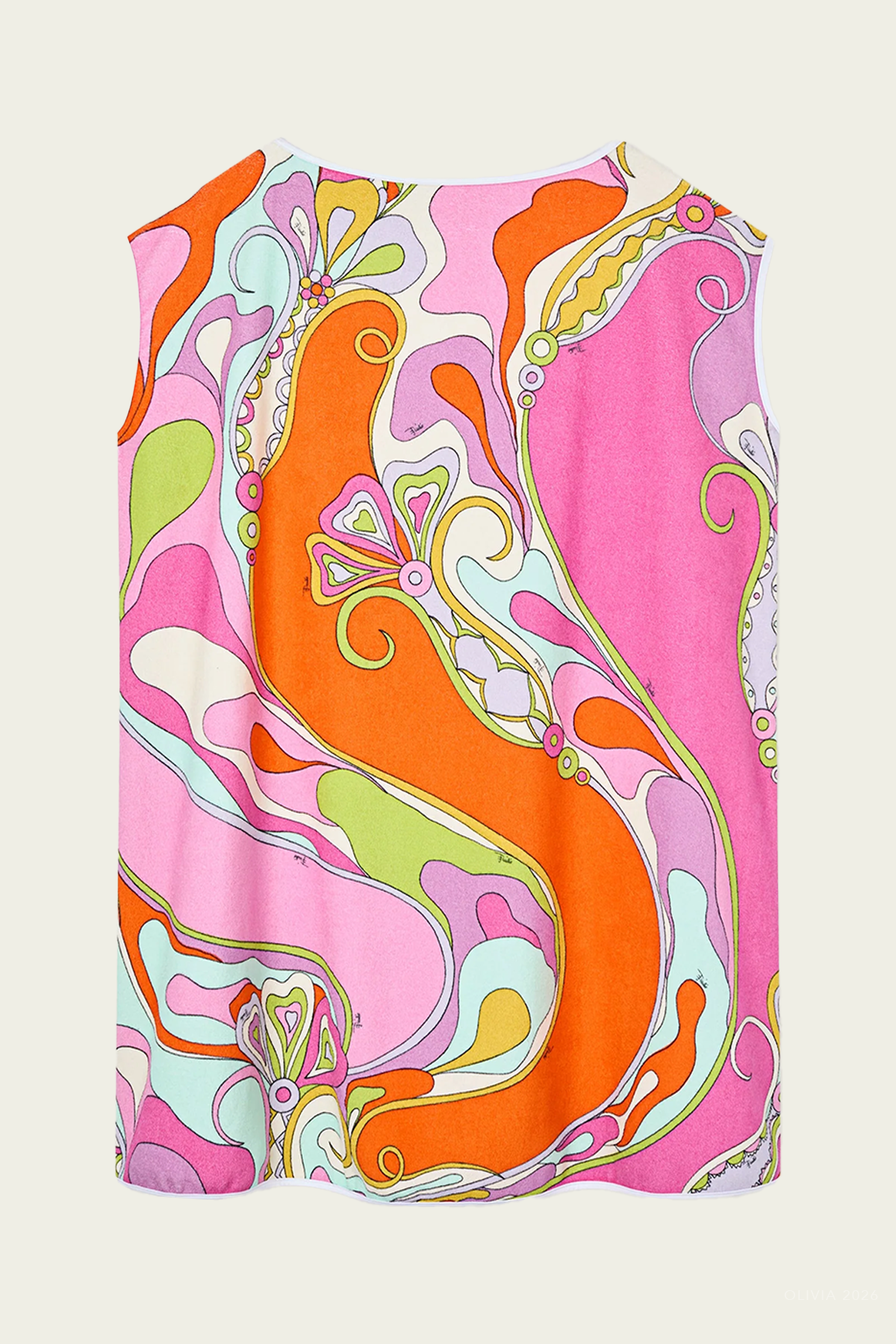 Orchidee Macro-Print Terrycloth Mini Dress in Multicolor