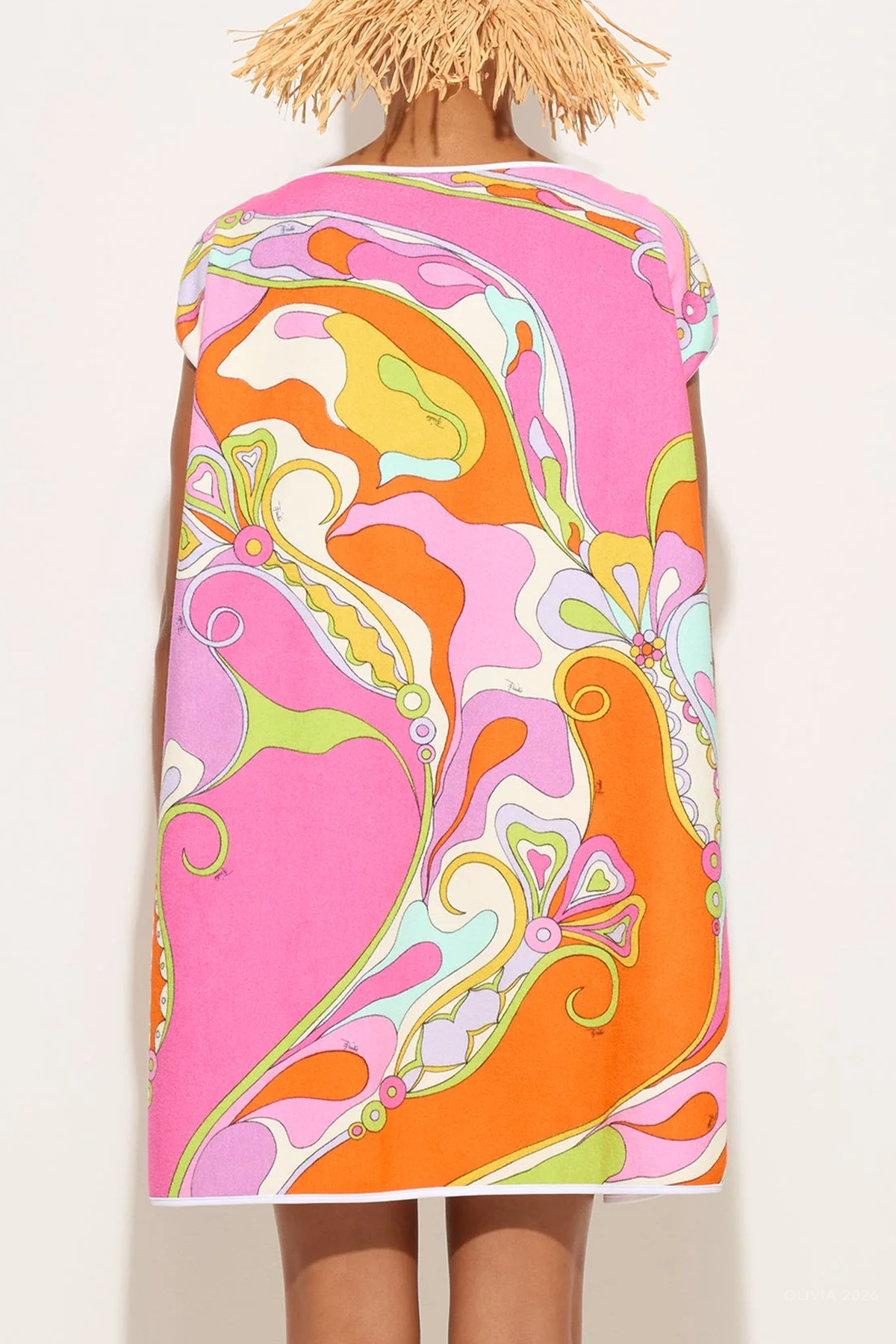 Orchidee Macro-Print Terrycloth Mini Dress in Multicolor