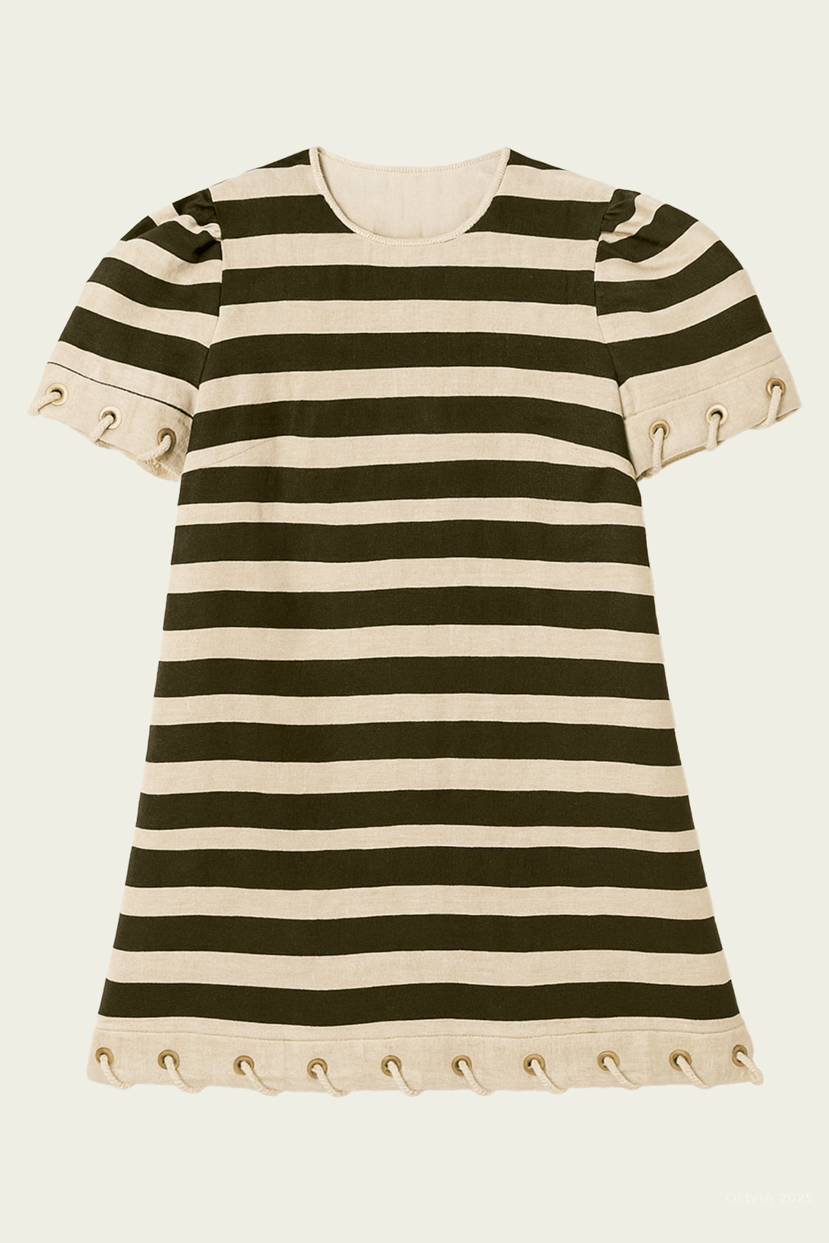 Rebellion Stripe Rope Dress in Dark Olive Stripe - shop - olivia.com