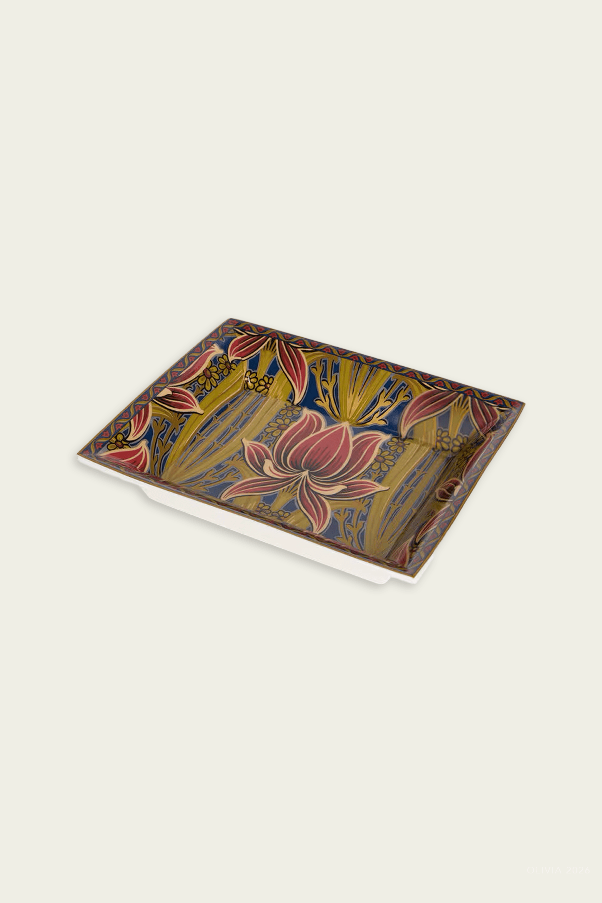 Rectangular Porcelain Floral Tray - shop-olivia.com
