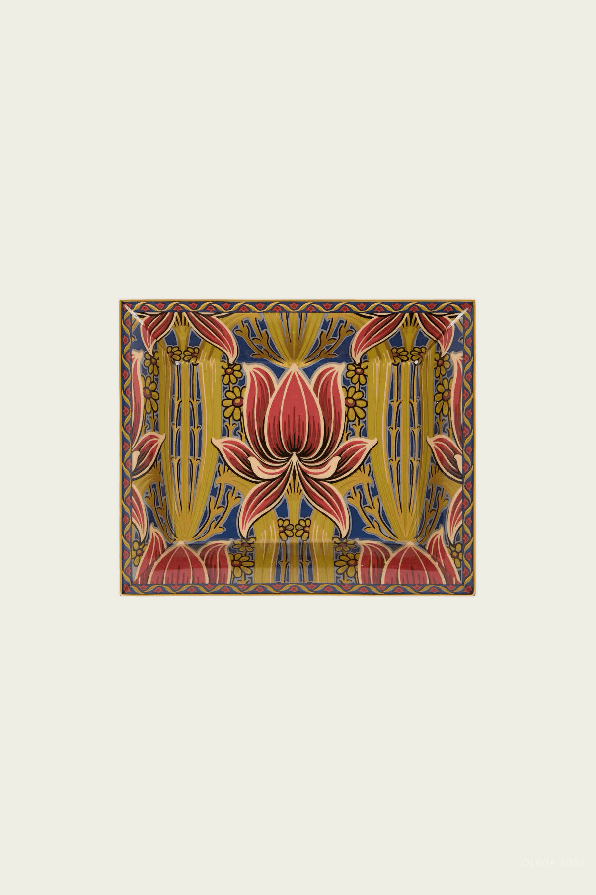 Rectangular Porcelain Floral Tray - shop-olivia.com