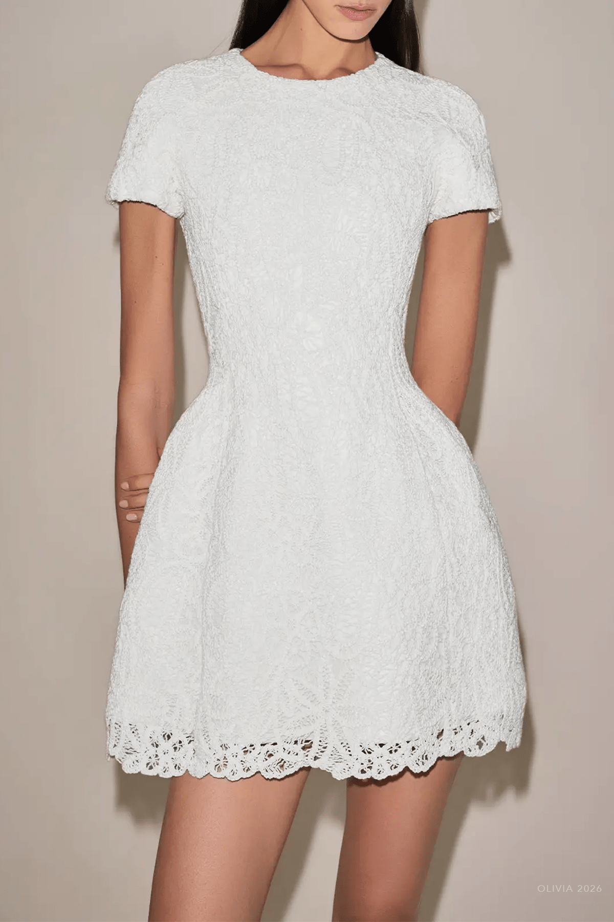 Regatta Mini Dress in Floral Macrame - shop-olivia.com