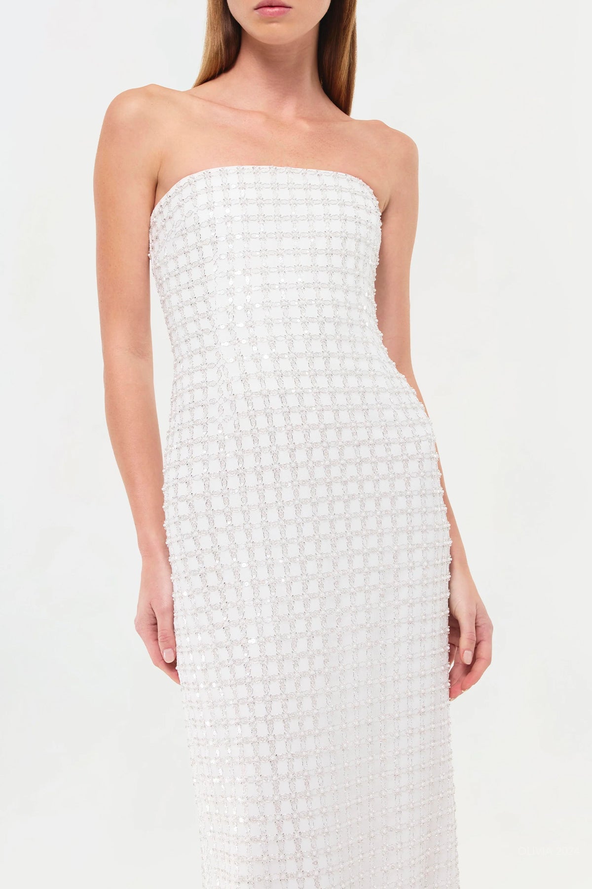 Reign Strapless Gown in White - shop - olivia.com