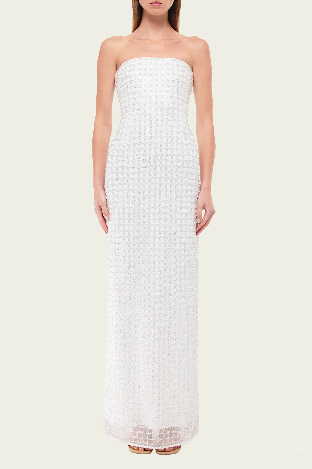 Reign Strapless Gown in White - shop - olivia.com