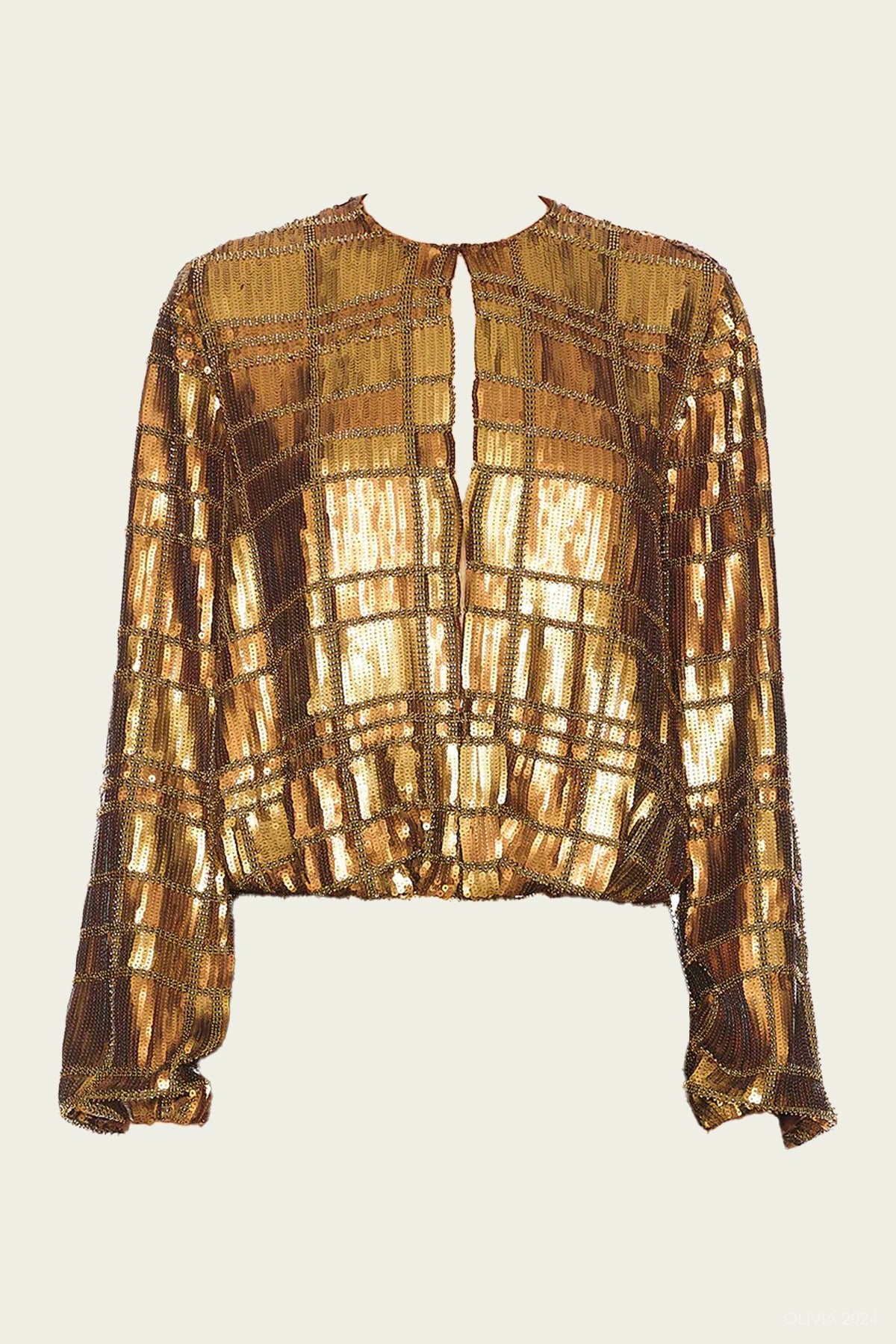 Reis Sequin Long Sleeve Top in Bronze - shop - olivia.com