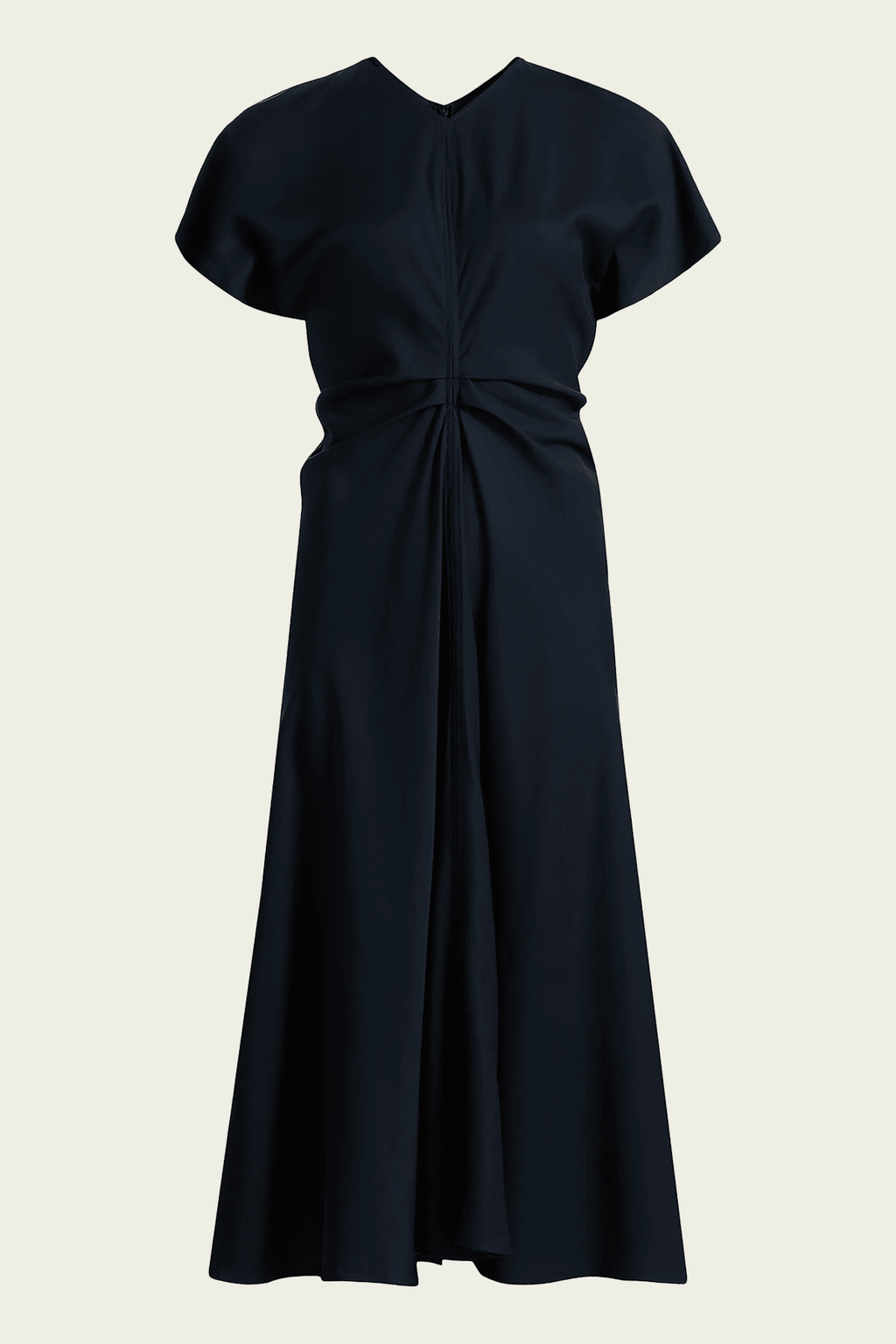 Rem Ruched Midi Dress in Night Blue