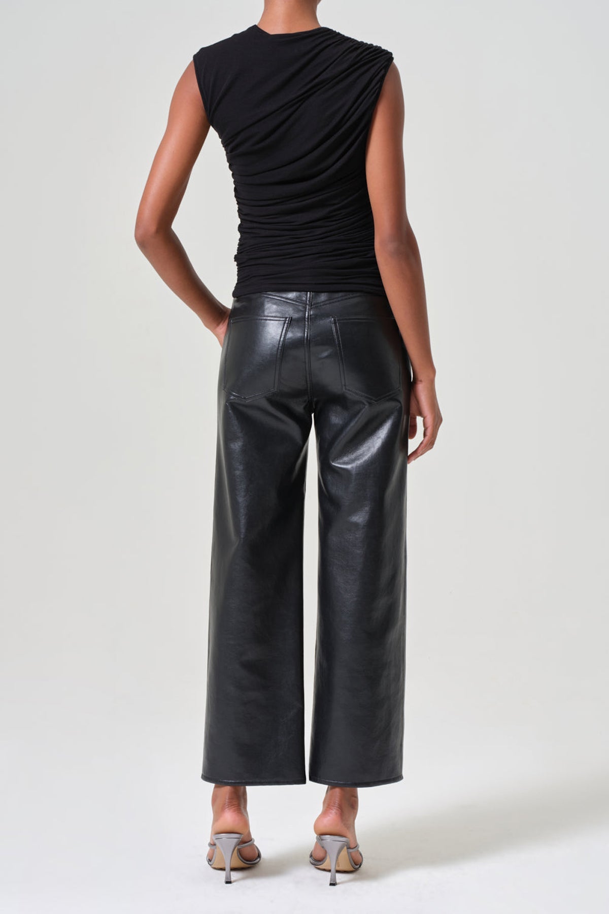 Ren High - Rise Wide Leg Recycled Leather in Detox - shop - olivia.com