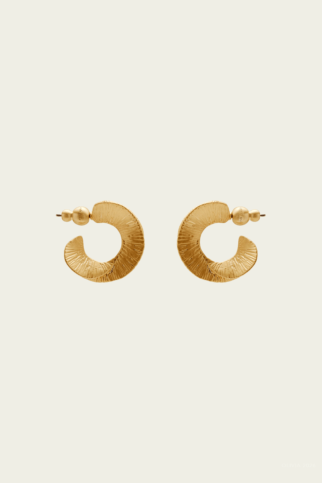 Ren Mini Hoop Earrings Brushed Brass