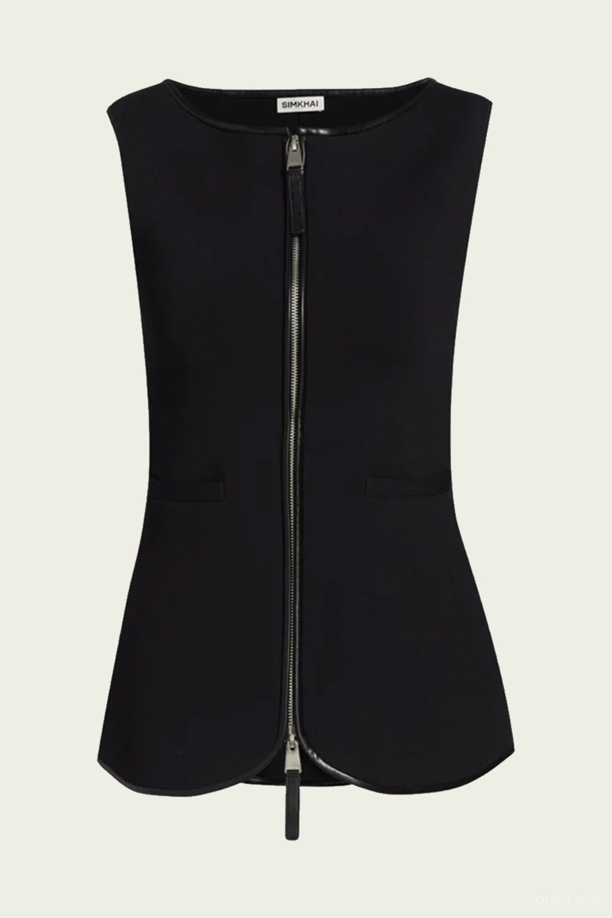 Ren Sleeveless Zipper Top in Black - shop - olivia.com