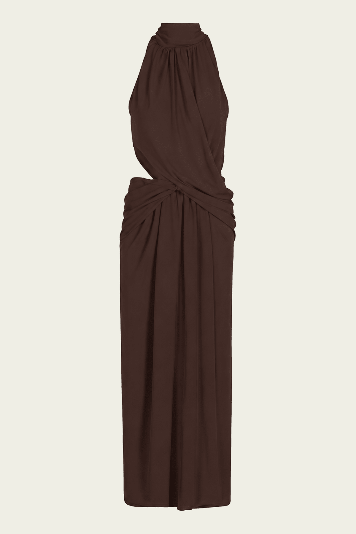 Retro Drape Dress in Chocolate - shop-olivia.com