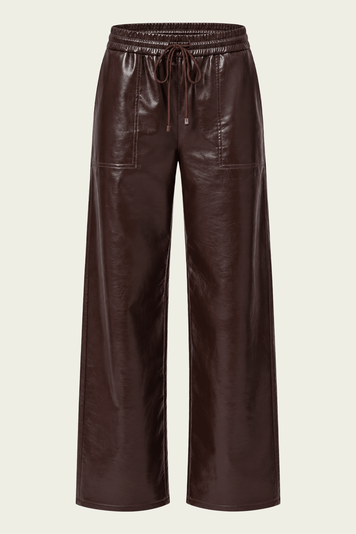 Rework Recycled Leather Pull-On Pant in Burgundy - shop-olivia.com